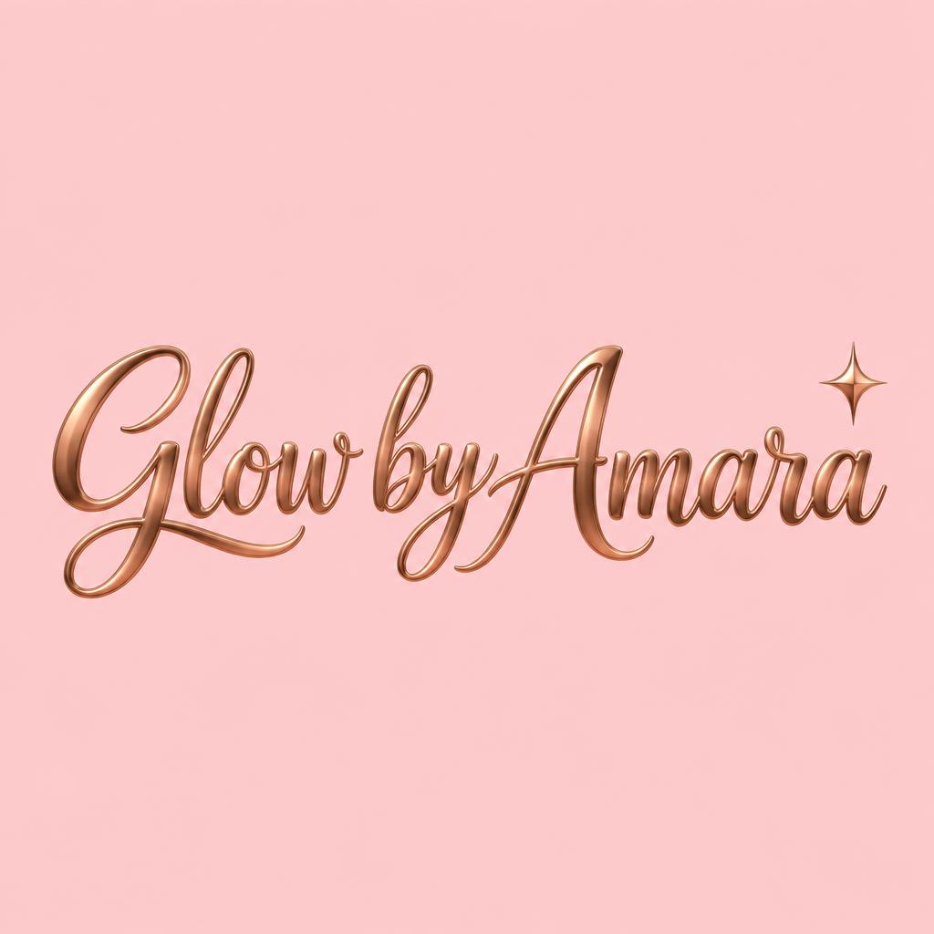 "Glow by Amara" — Rose-Gold Foil | AI Text Effect Generator