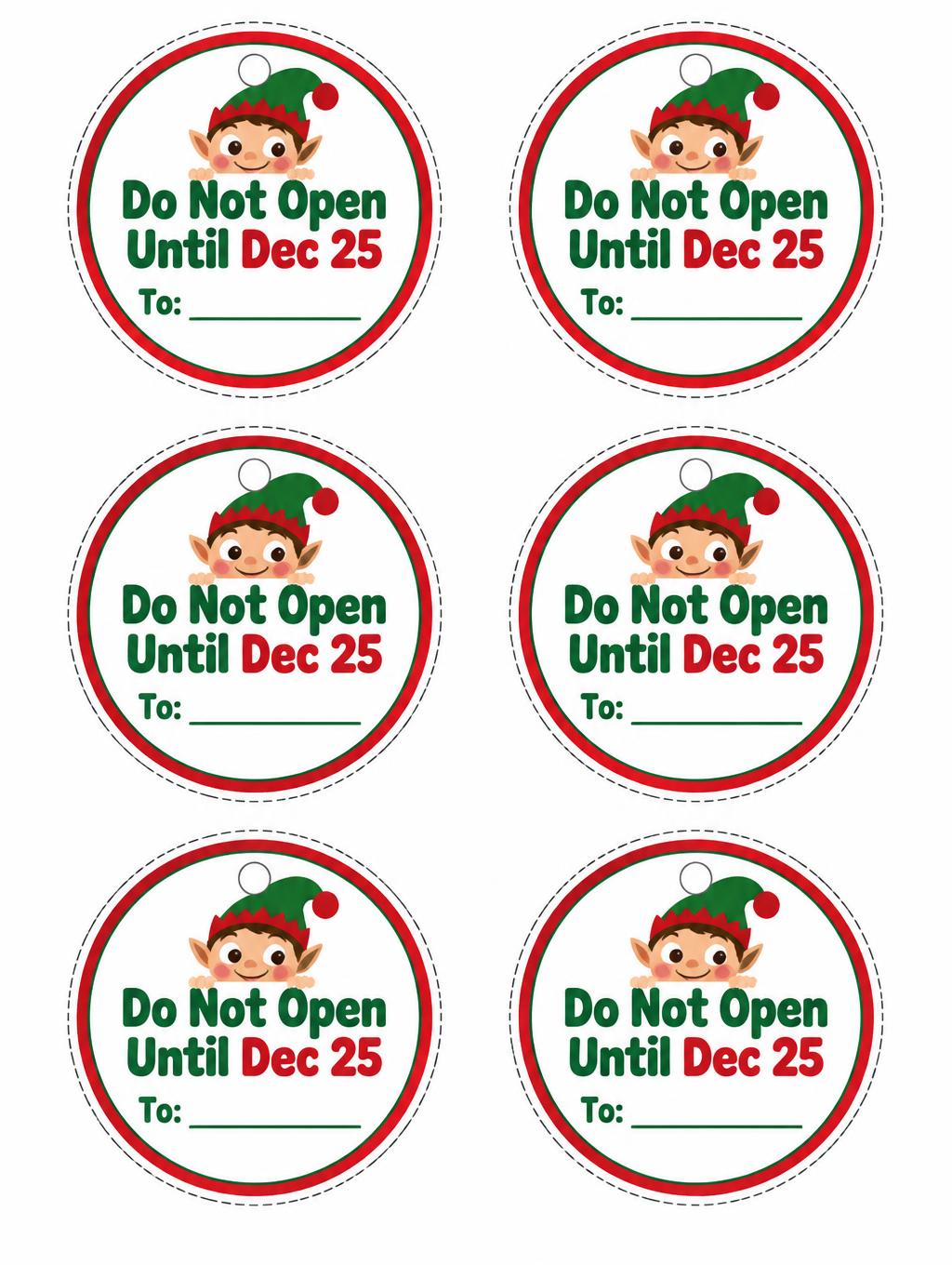 "Do Not Open Until Dec 25
To:" — Cheeky Holiday Print | AI Text Effect Generator