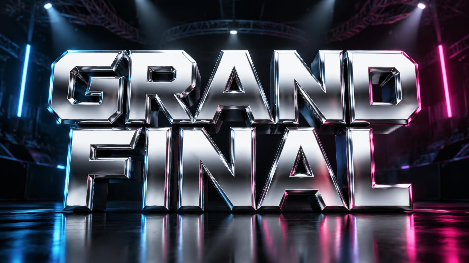 "GRAND FINAL" — Esports Chrome Stage | AI Text Effect Generator