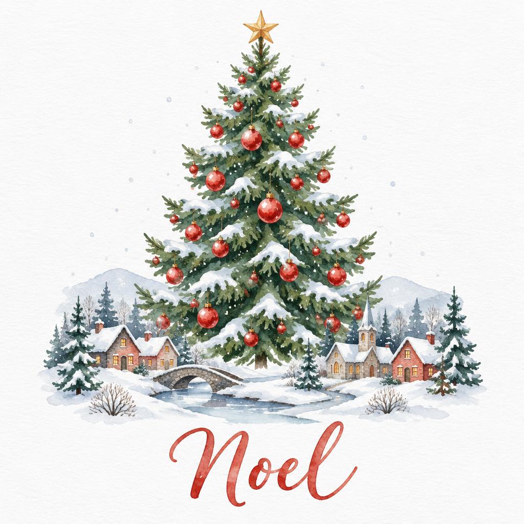 "Noel" — Watercolor Christmas | AI Text Effect Generator