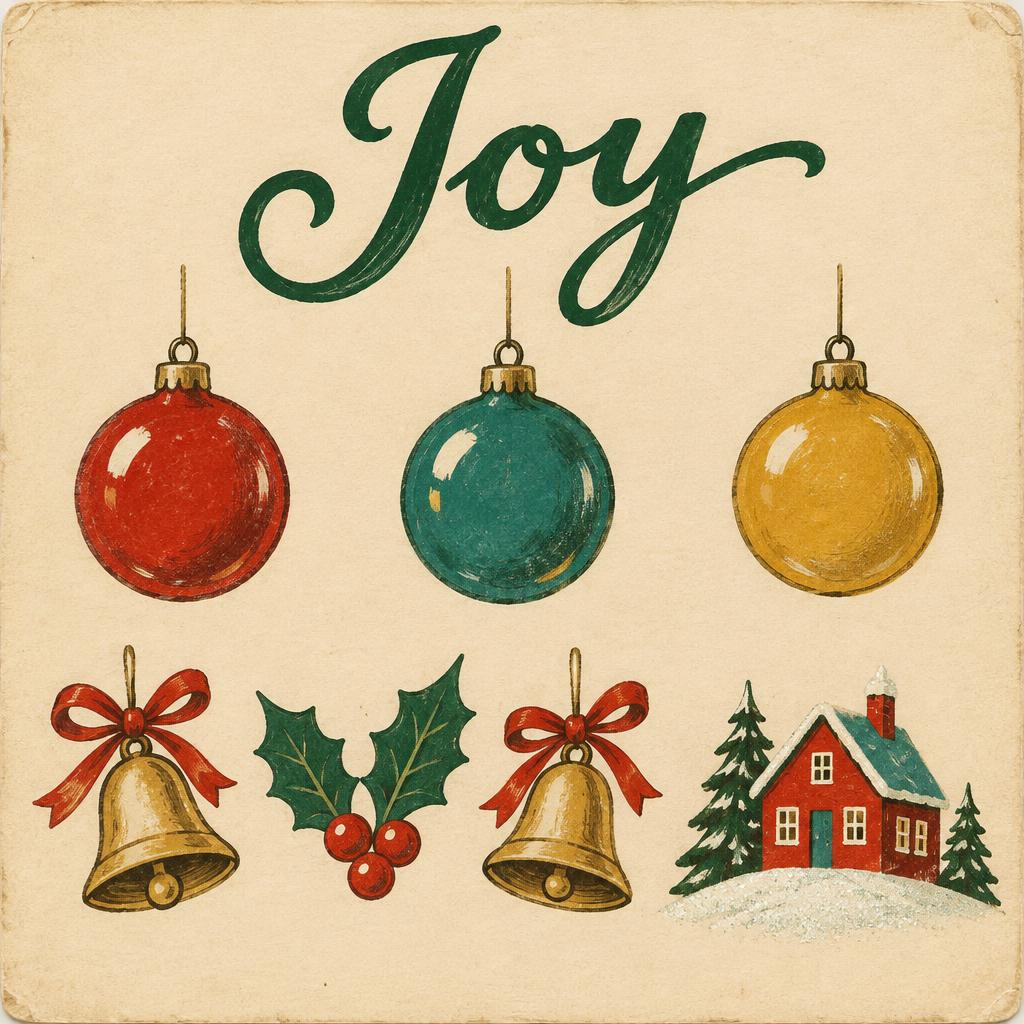 "Joy" — Vintage Christmas | AI Text Effect Generator