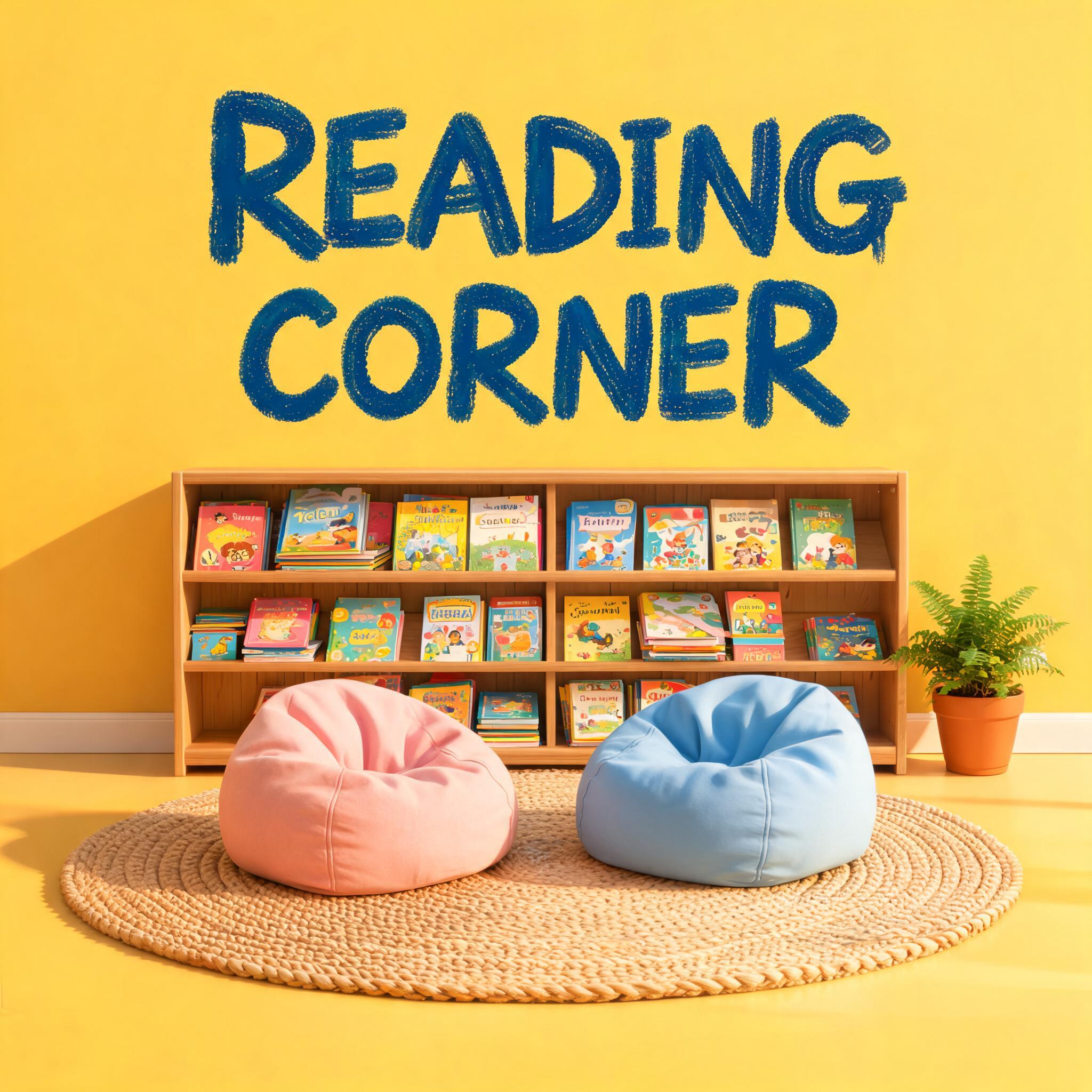 "READING CORNER" — Teachers Day text effect