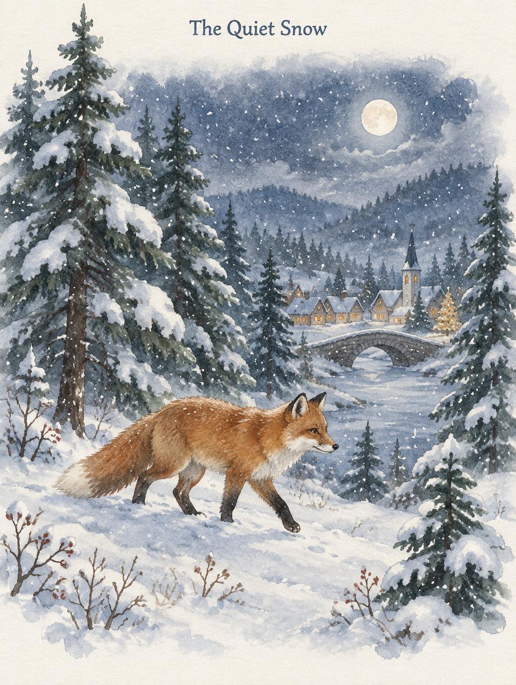 "The Quiet Snow" — Watercolor Christmas | AI Text Effect Generator