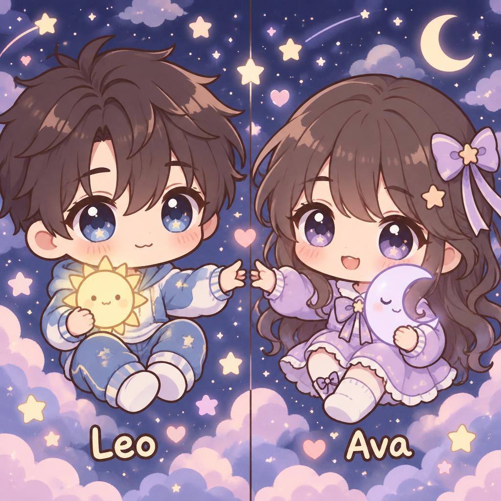 "Leo
Ava" — Chibi | AI Text Effect Generator