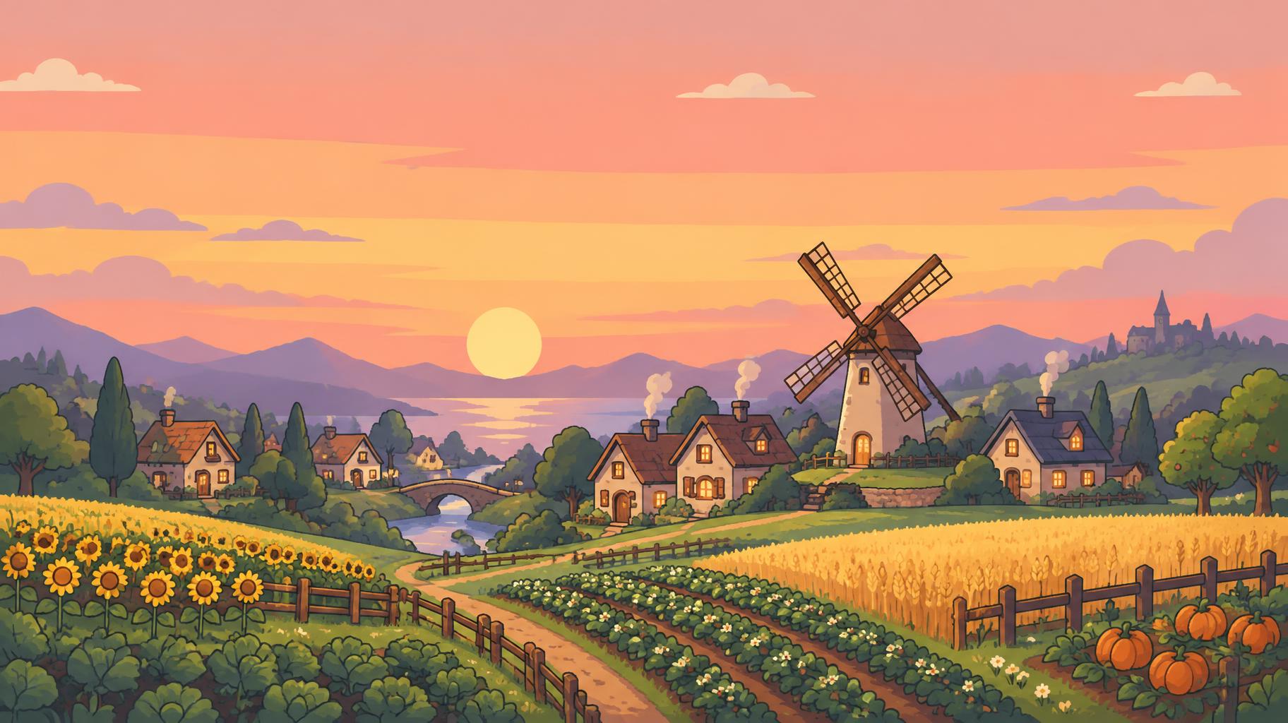 "" — Flat Storybook Fields | AI Text Effect Generator