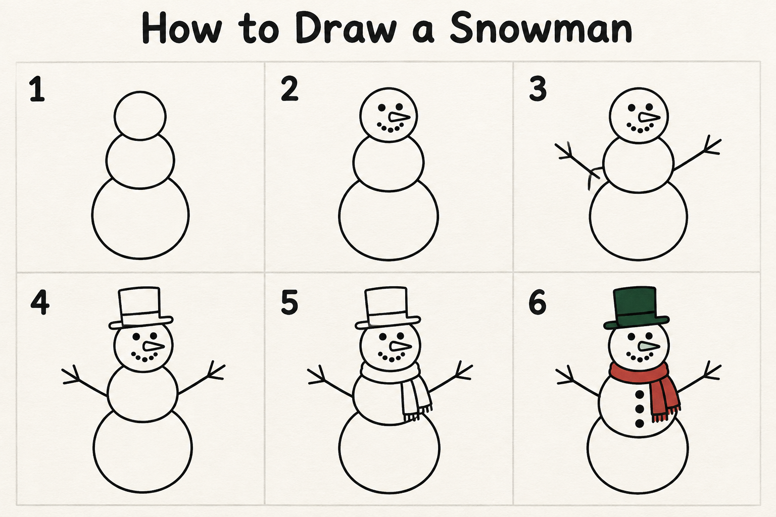 "How to Draw a Snowman
1
2
3
4
5
6" — Clean Copy Lines | AI Text Effect Generator