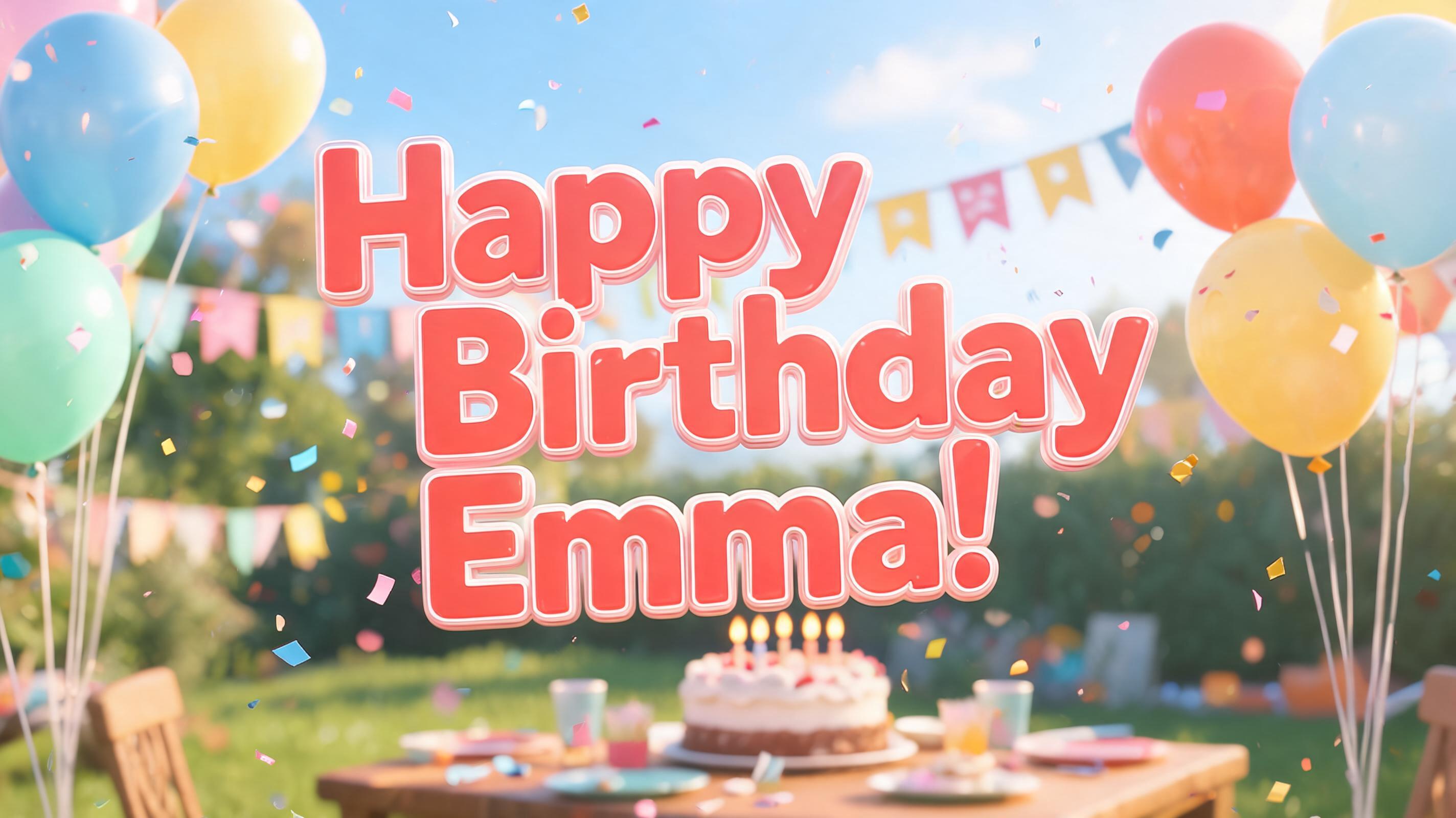 "Happy Birthday Emma!" — Birthday | AI Text Effect Generator
