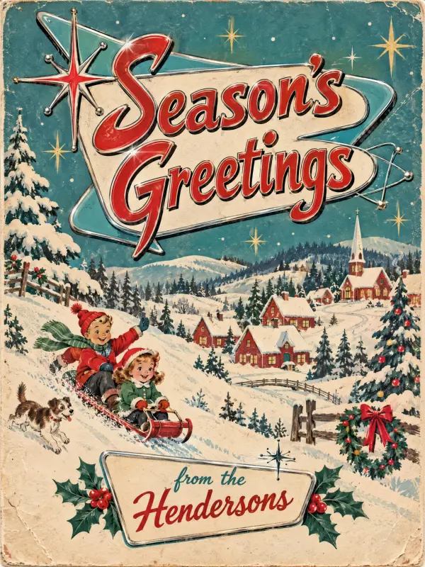 Vista previa del estilo de efecto de texto Navidad vintage