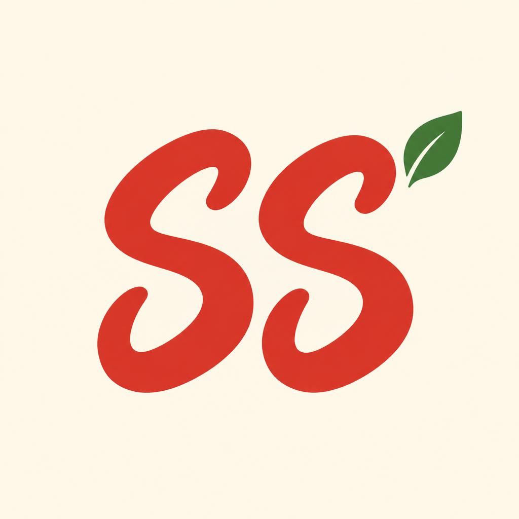 "SS" — Cream & Tomato | AI Text Effect Generator