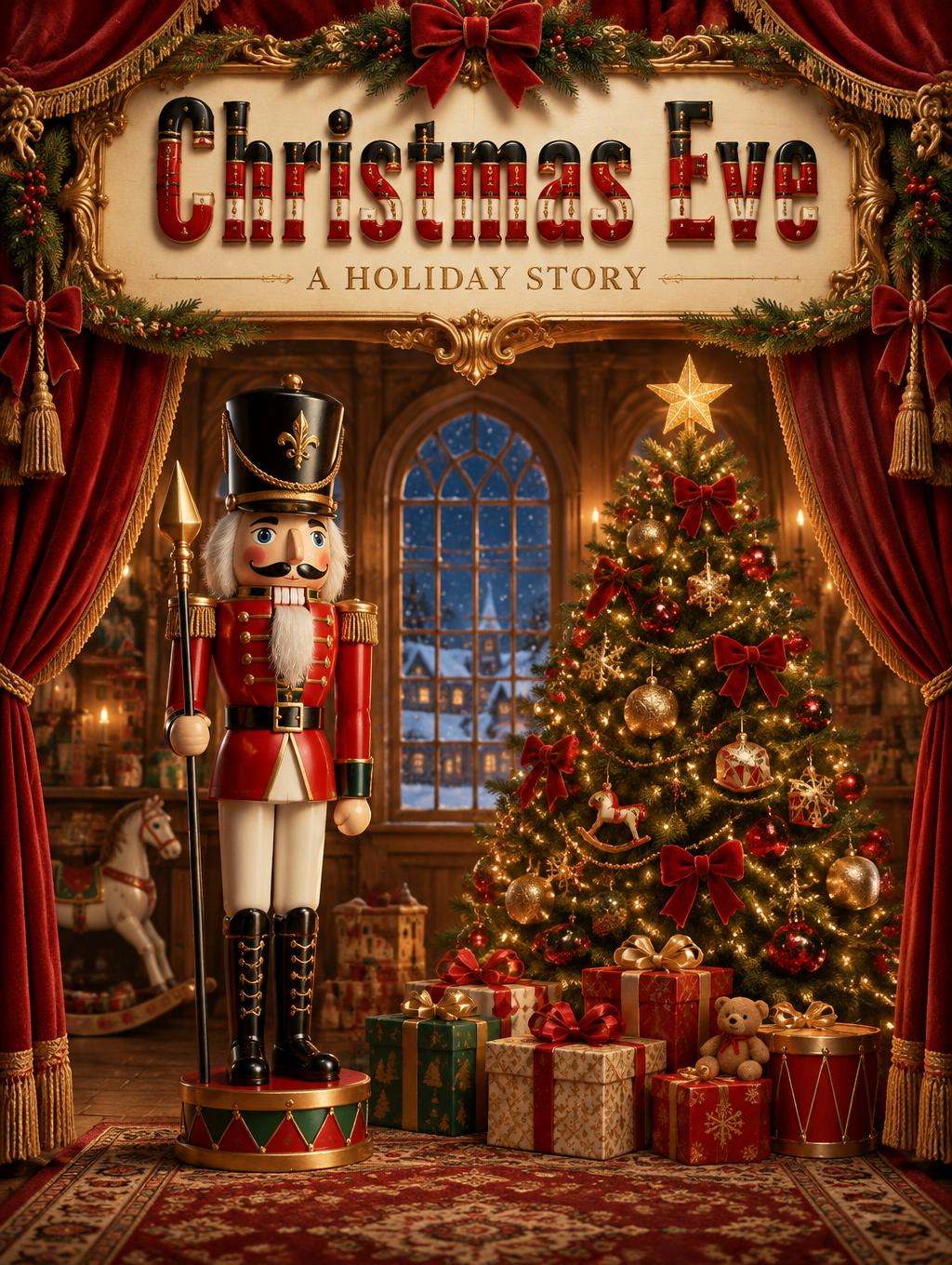 "Christmas Eve
A HOLIDAY STORY" — Nutcracker | AI Text Effect Generator
