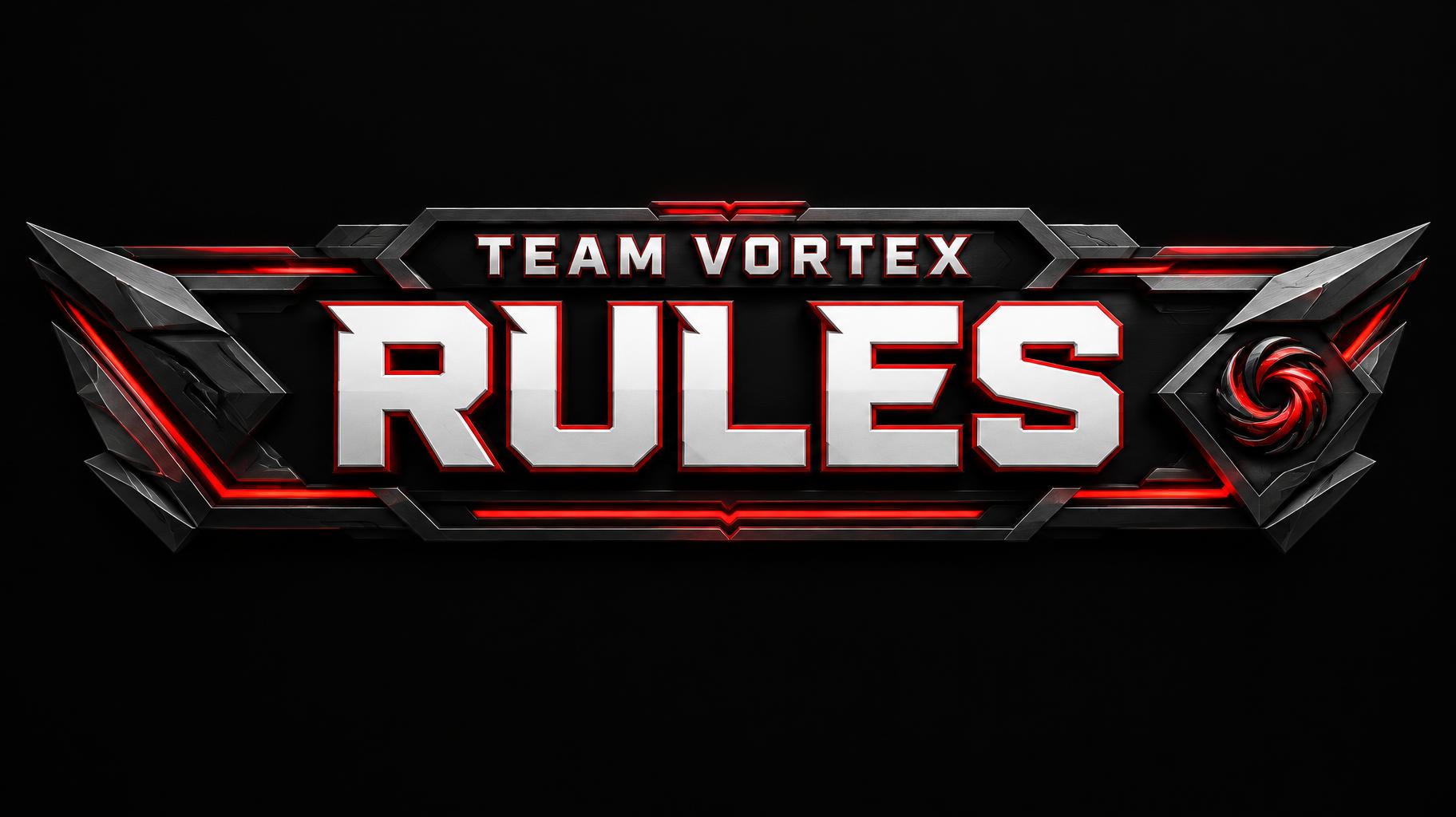 "RULES
TEAM VORTEX" — Angular Esports Metal | AI Text Effect Generator