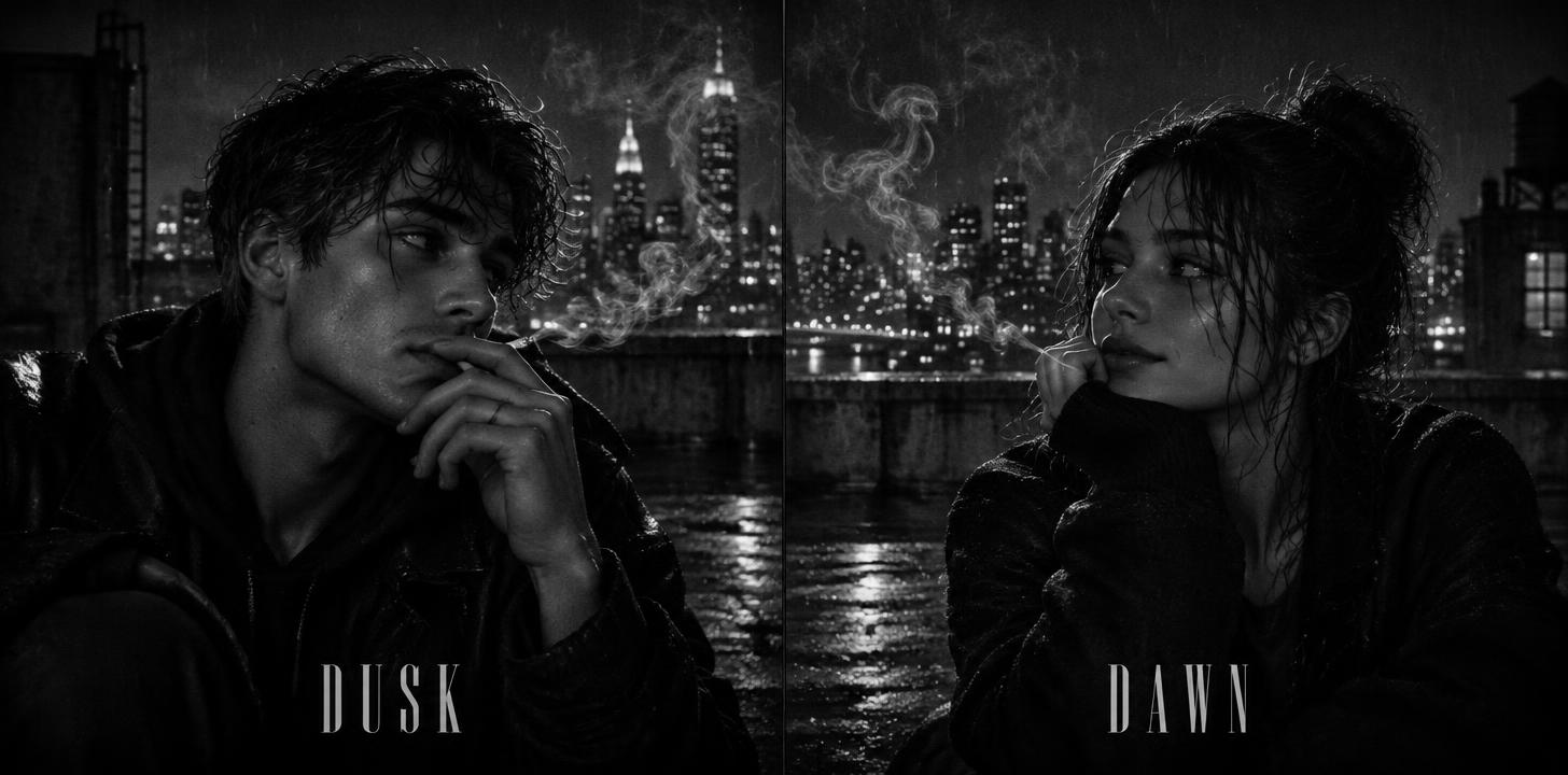 "DUSK
DAWN" — Bw Aesthetic | AI Text Effect Generator
