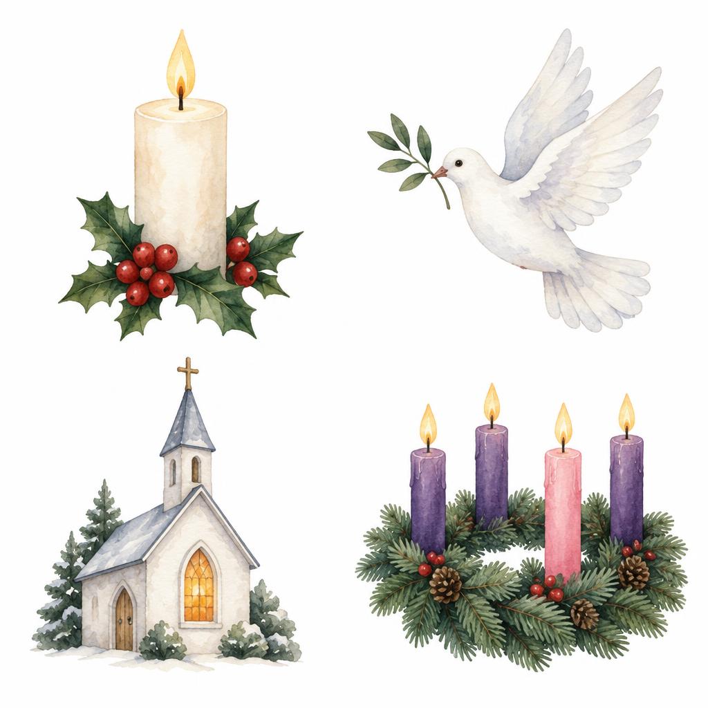 "" — Soft Advent Watercolor | AI Text Effect Generator