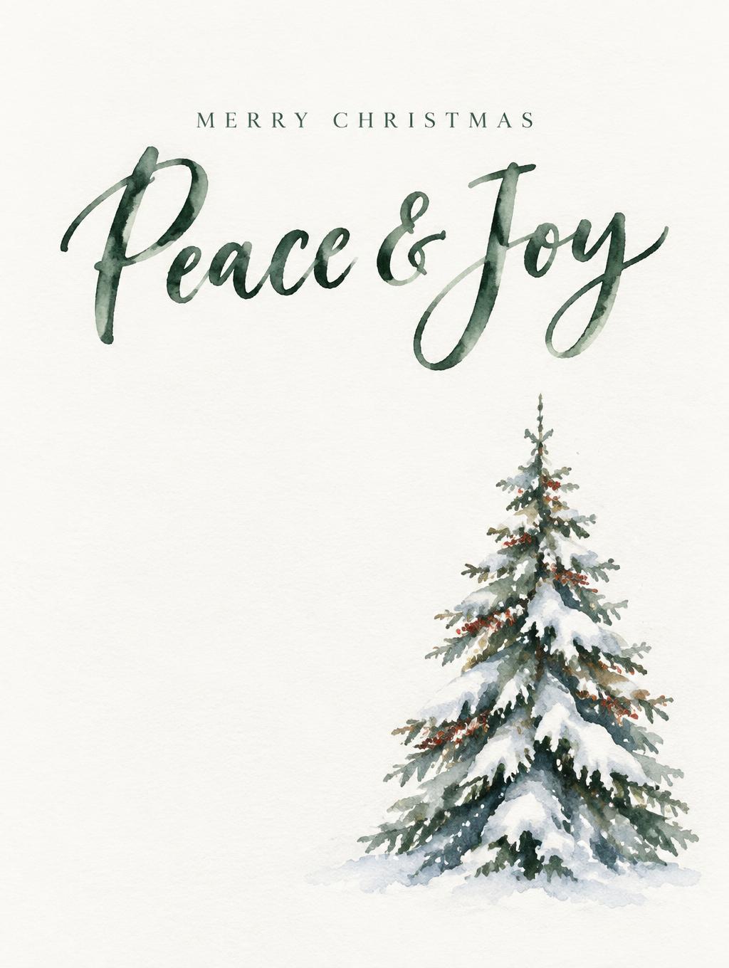 "Peace & Joy
MERRY CHRISTMAS" — Watercolor Christmas | AI Text Effect Generator