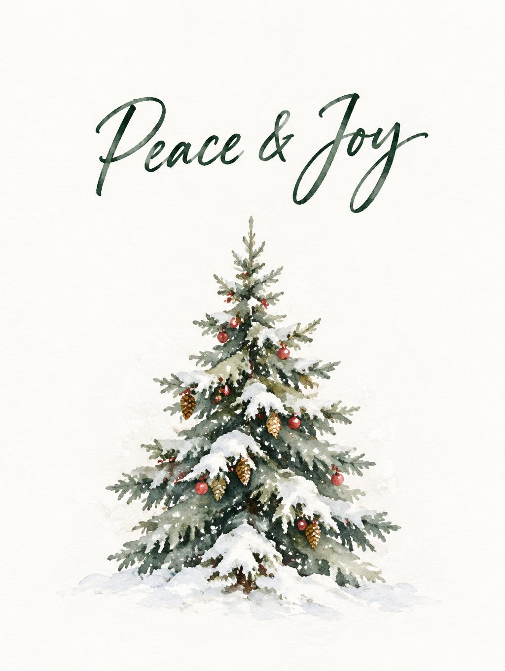 "Peace & Joy" — Watercolor Christmas | AI Text Effect Generator
