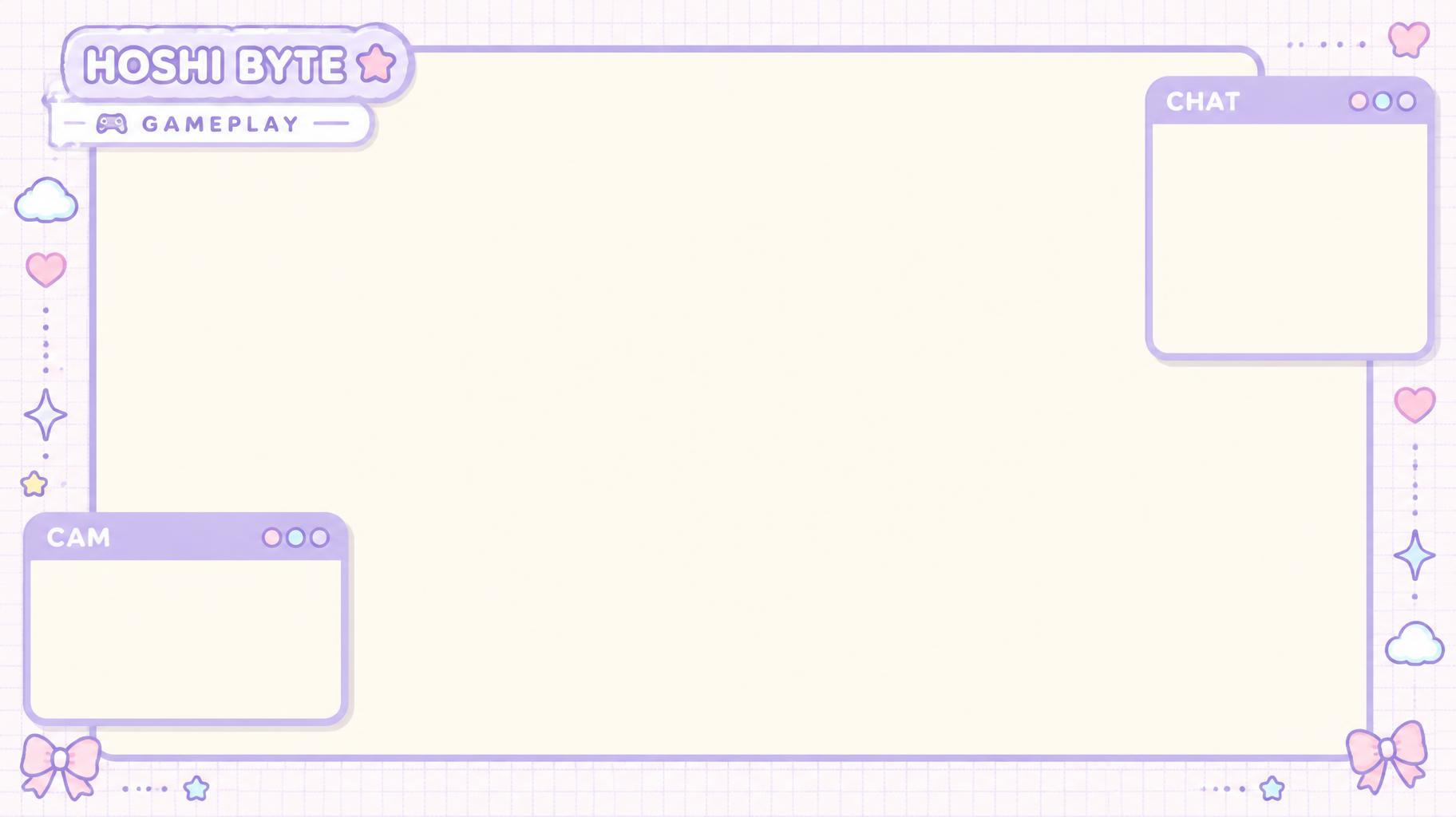 "HOSHI BYTE
GAMEPLAY
CHAT
CAM" — Kawaii text effect