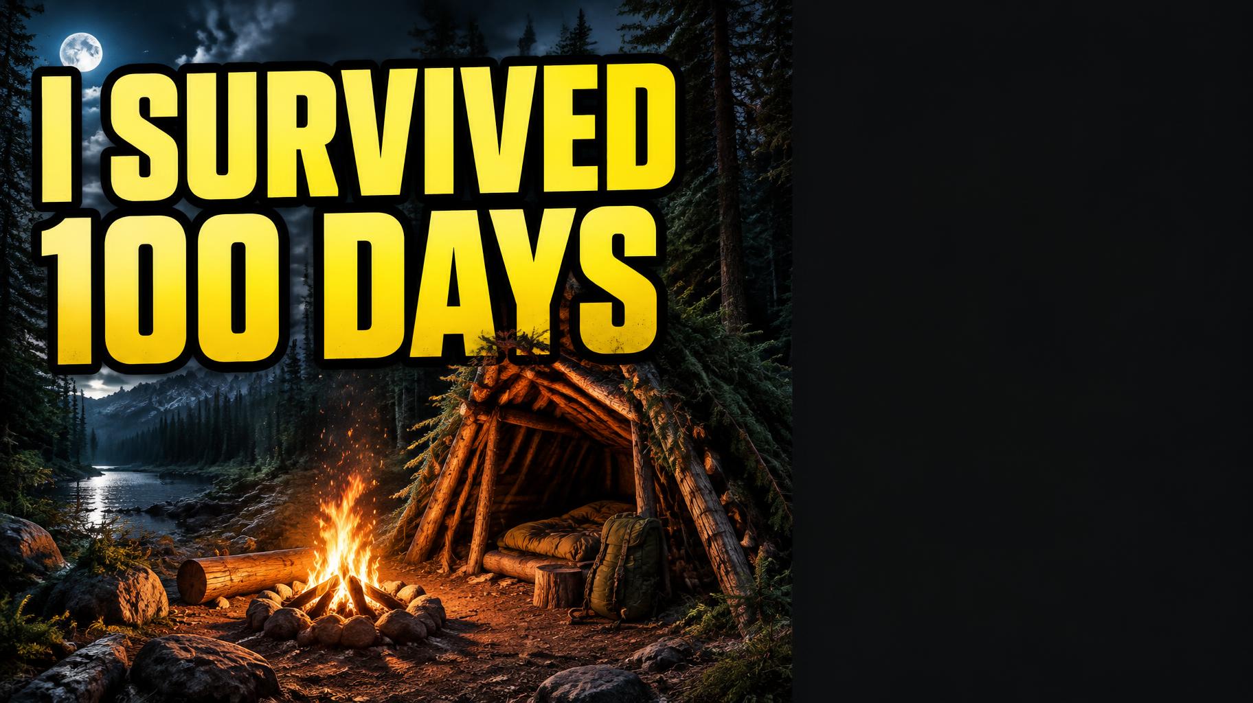 "I SURVIVED 100 DAYS" — Campfire Night | AI Text Effect Generator