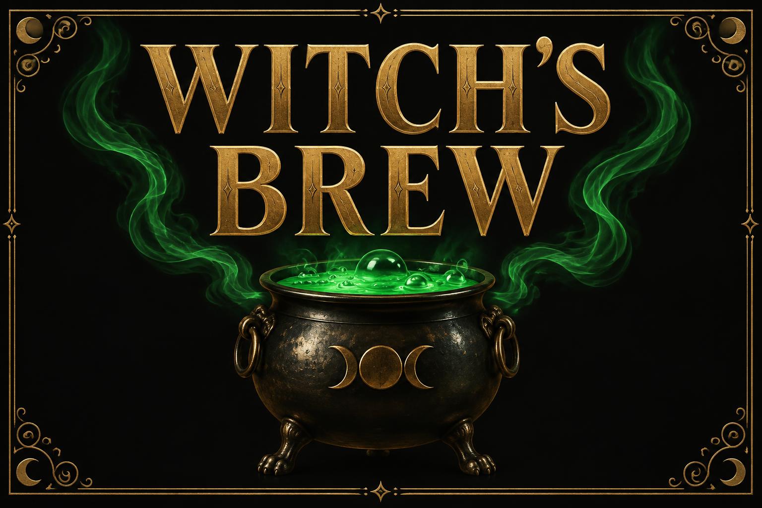"WITCH'S BREW" — Gilded Halloween Etching | AI Text Effect Generator