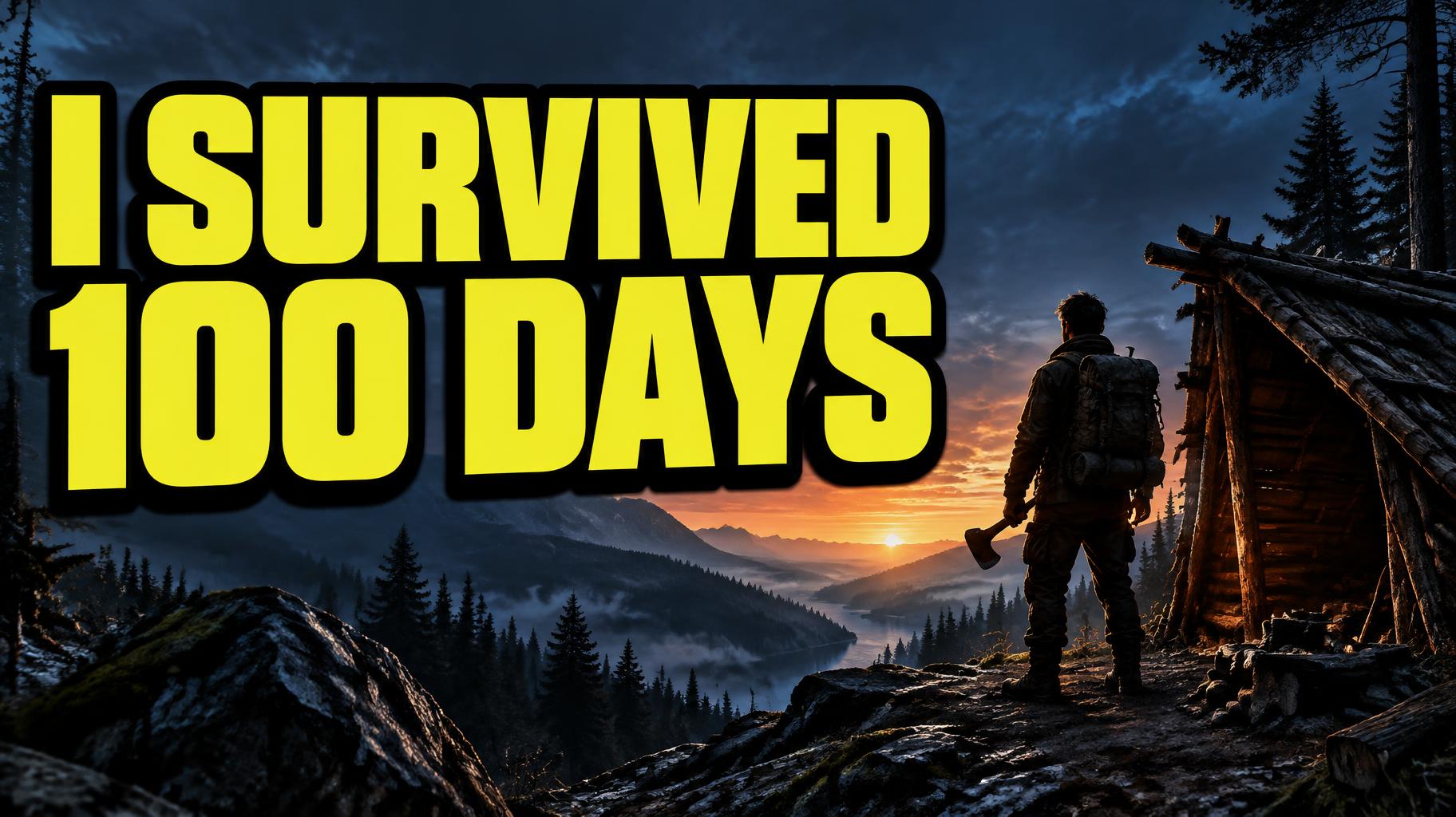 "I SURVIVED 100 DAYS" — Survival Thumbnail | AI Text Effect Generator