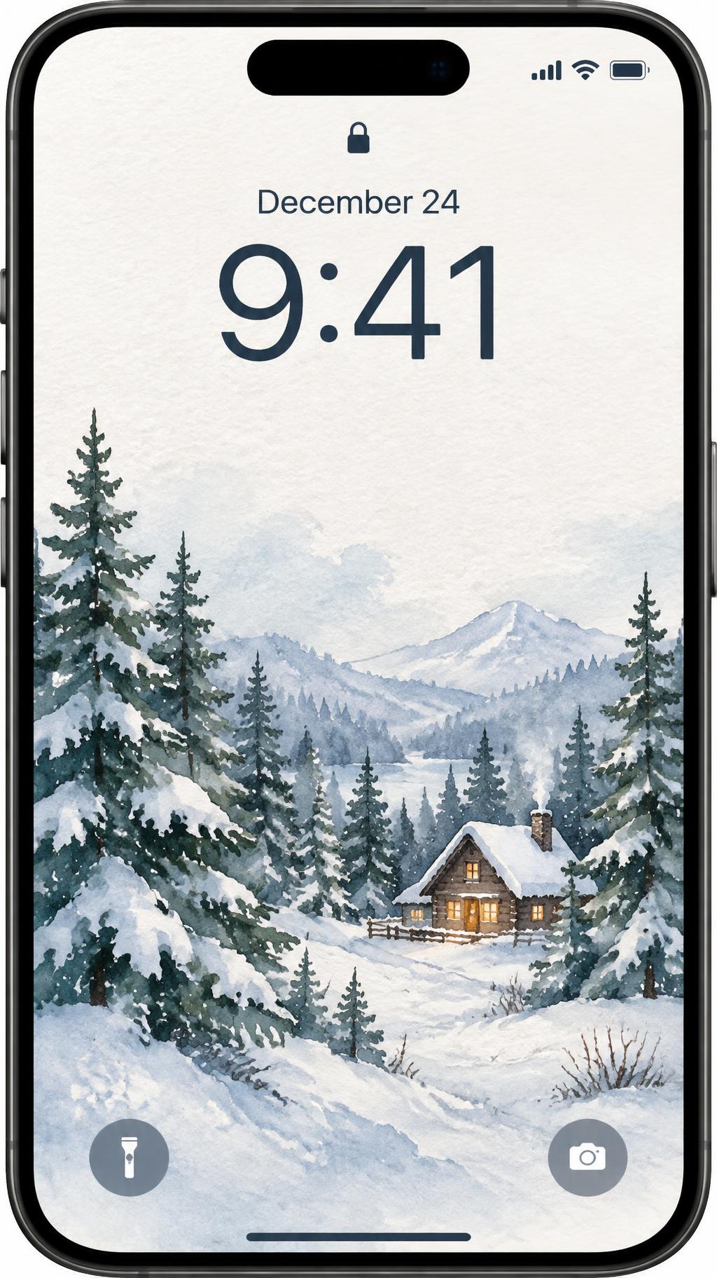 "9:41
December 24" — Watercolor Christmas | AI Text Effect Generator