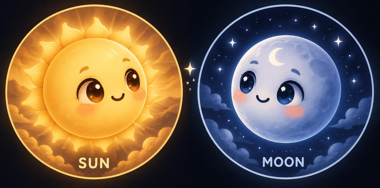 "SUN
MOON" — Enamel Nightglow | AI Text Effect Generator