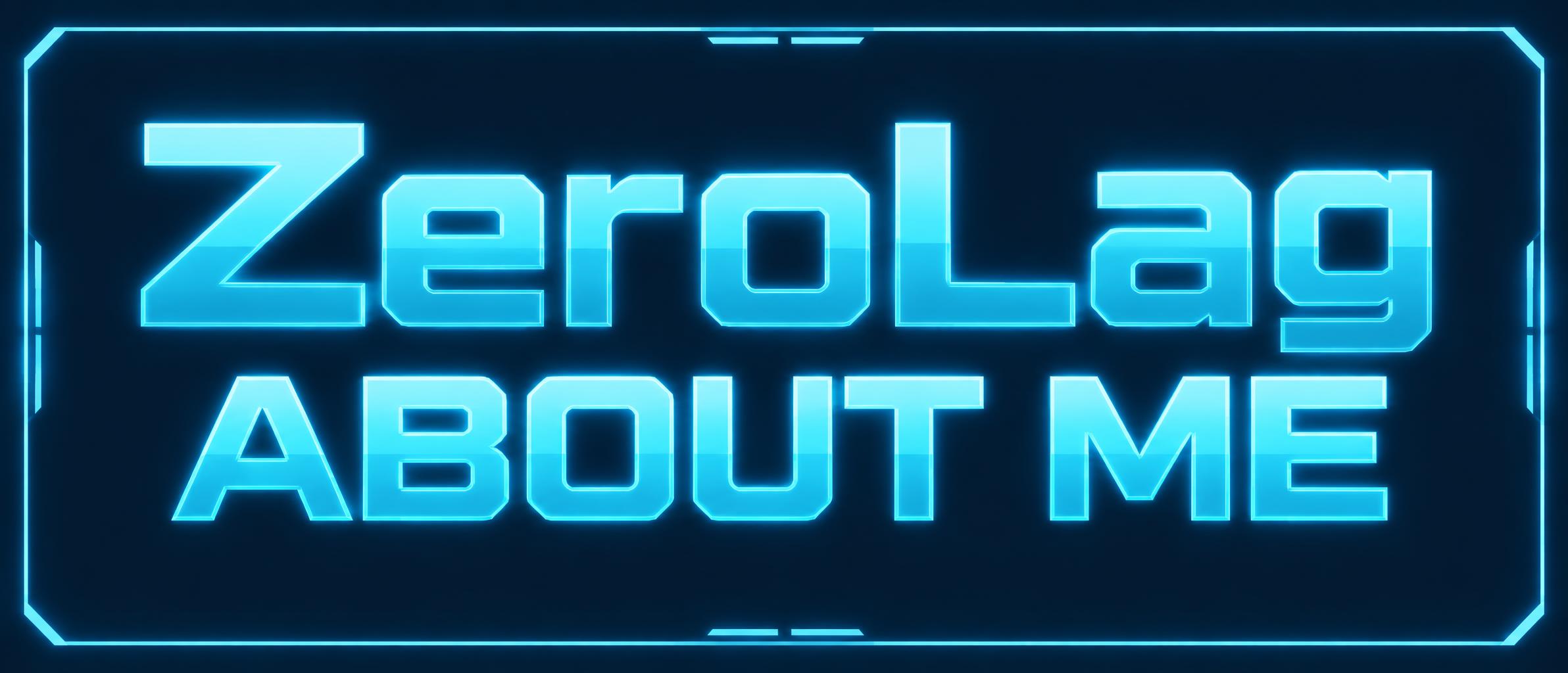 "ZeroLag
ABOUT ME" — Cyan Circuit Frame | AI Text Effect Generator