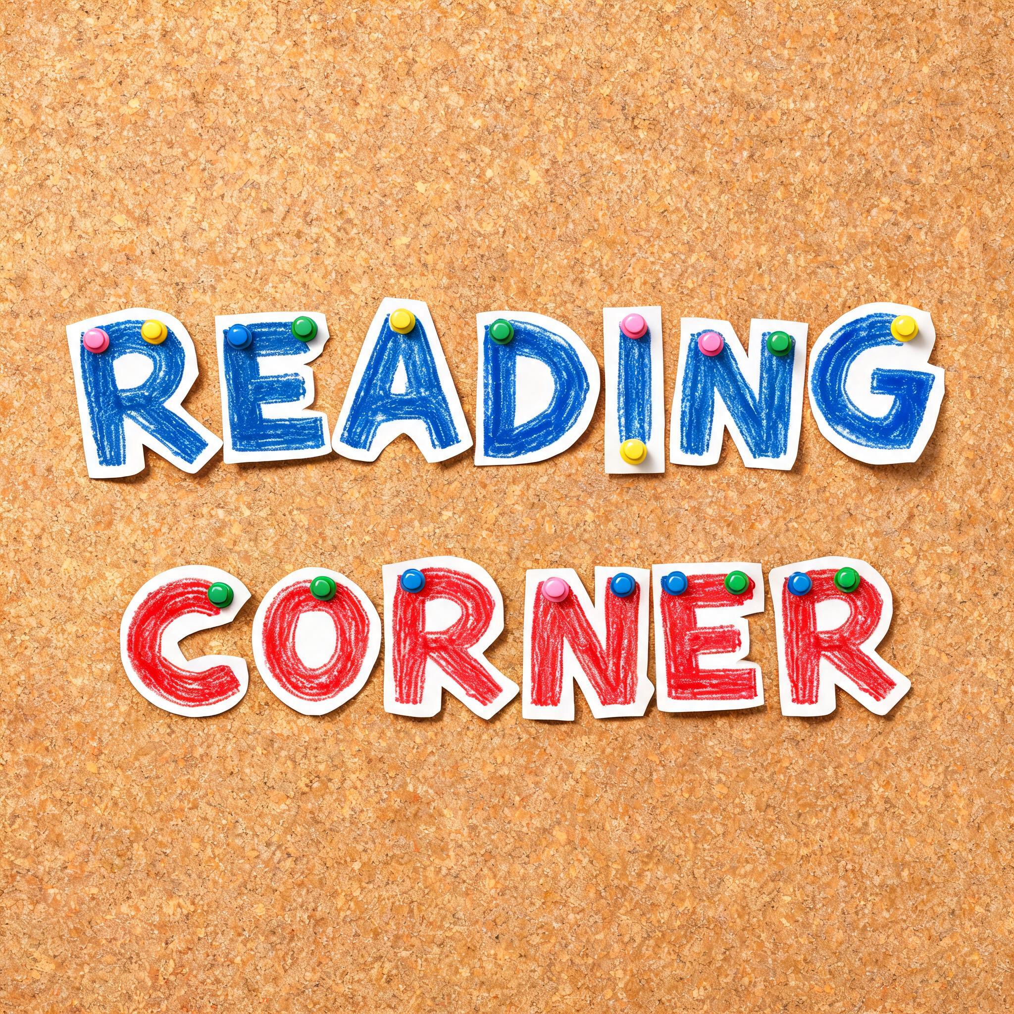 "READING CORNER" — Teachers Day text effect