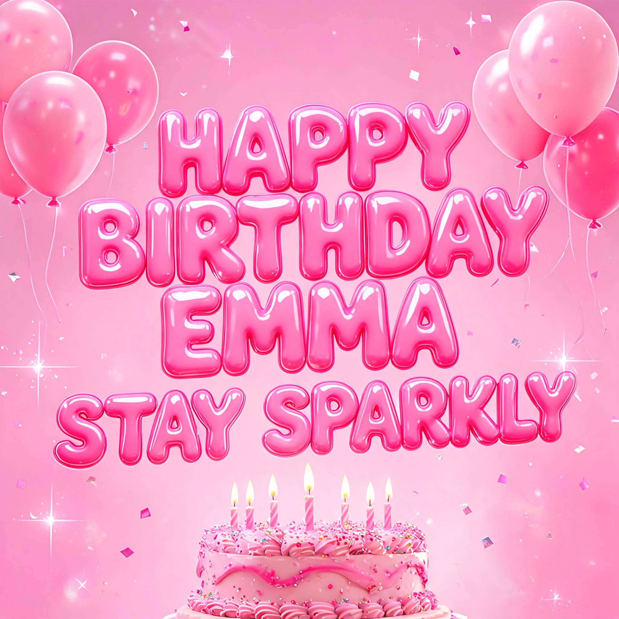 "HAPPY BIRTHDAY EMMA
STAY SPARKLY" — Barbie | AI Text Effect Generator