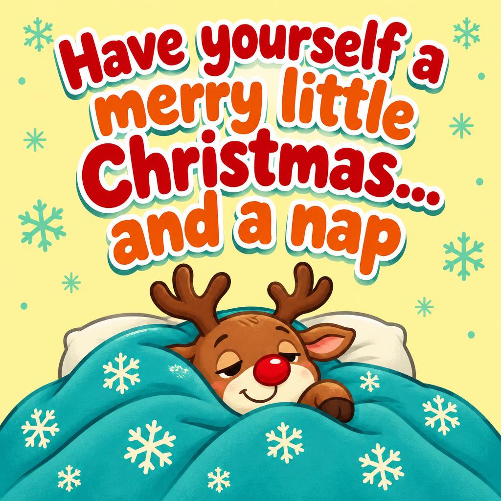 "Have yourself a merry little Christmas… and a nap" — Cheerful Storybook Pop | AI Text Effect Generator