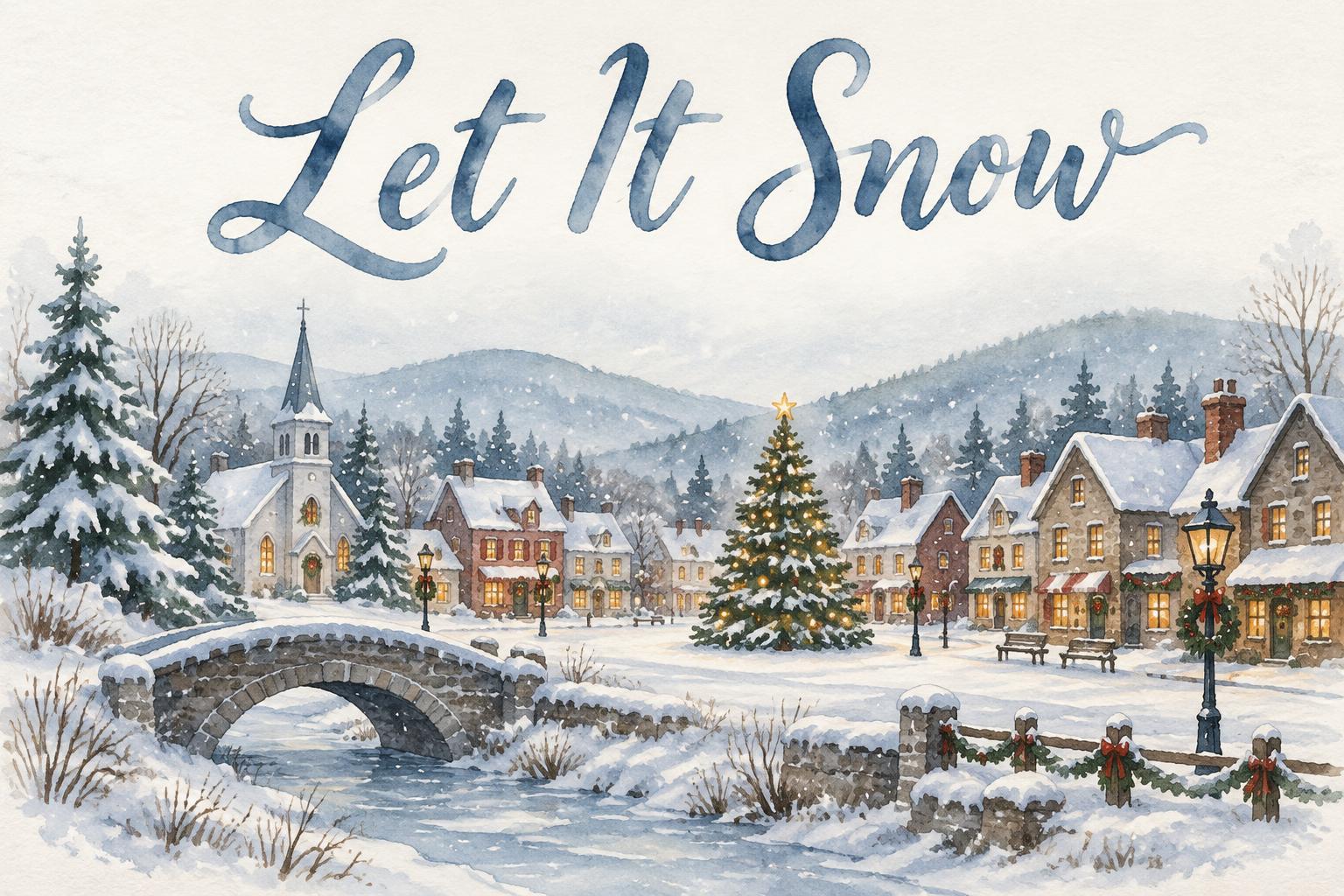 "Let It Snow" — Watercolor Christmas | AI Text Effect Generator
