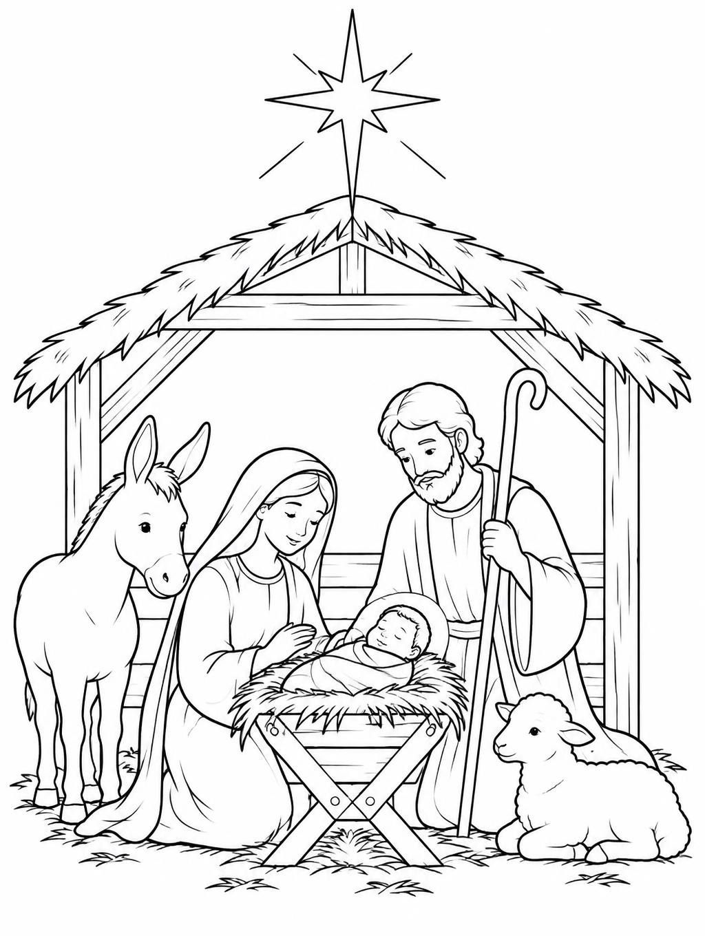 "" — Gentle Nativity Line Art | AI Text Effect Generator