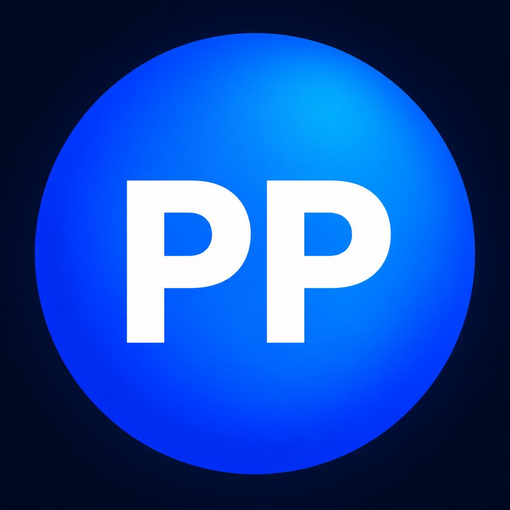"PP" — Electric Blue Minimal | AI Text Effect Generator