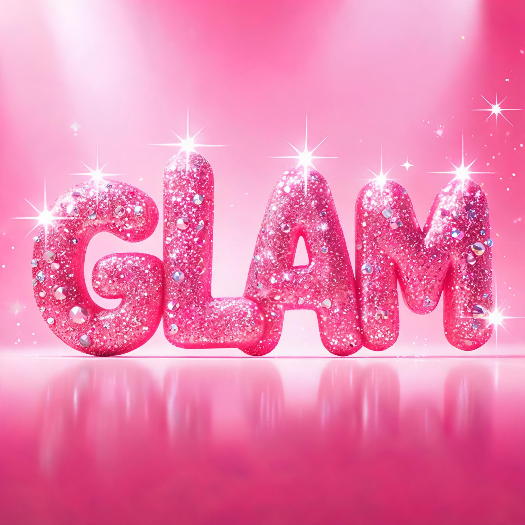 "GLAM" — Barbie | AI Text Effect Generator