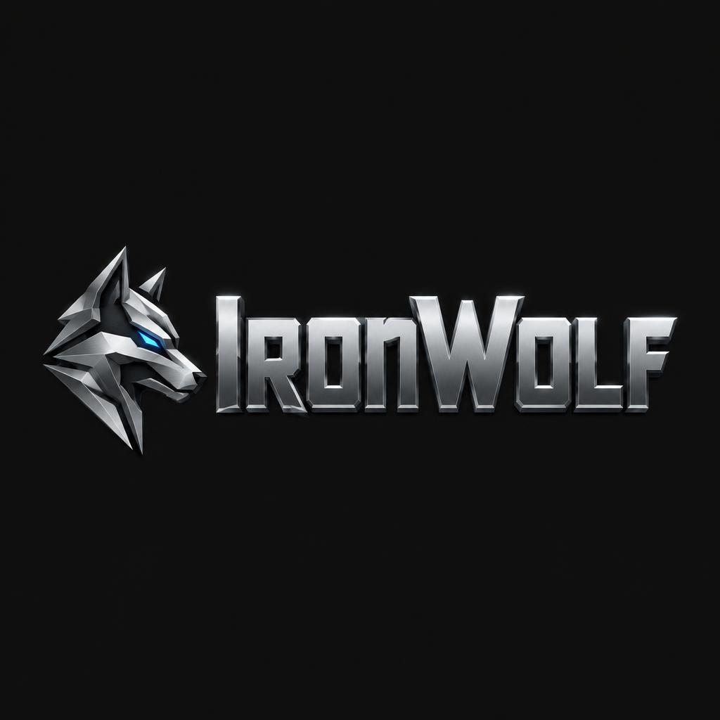"IronWolf" — Cut Chrome | AI Text Effect Generator