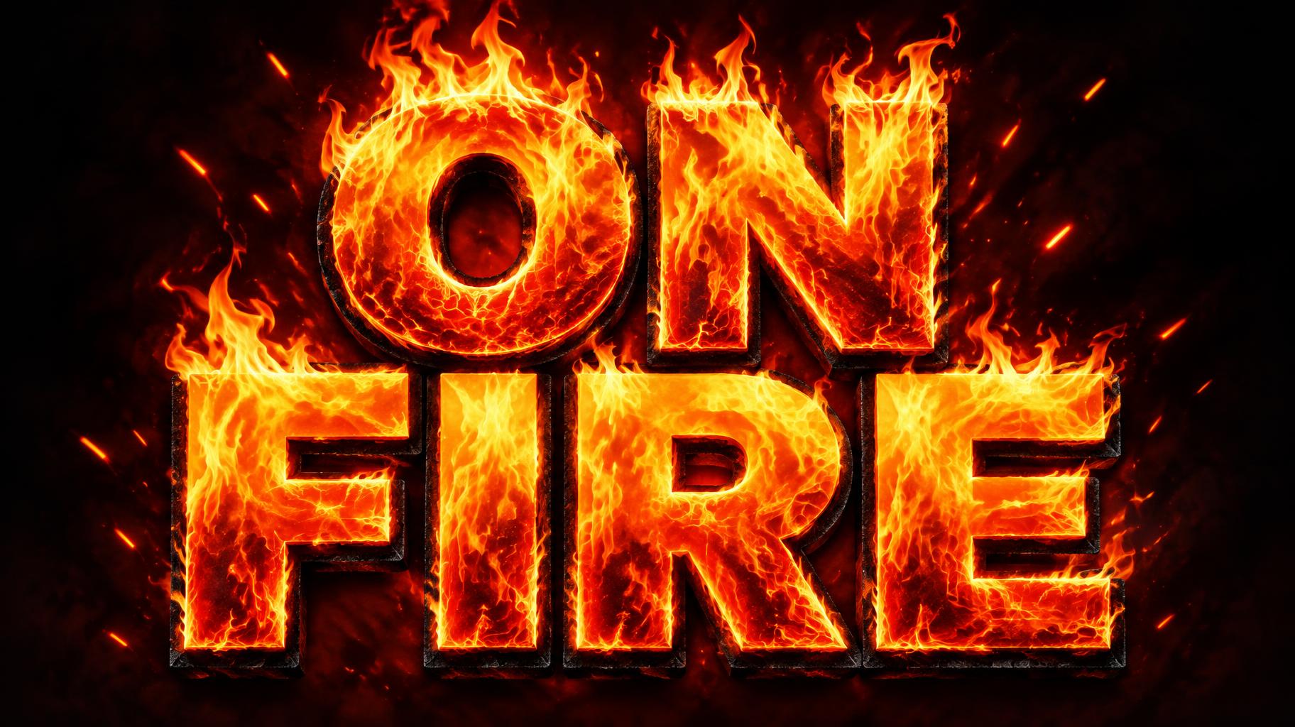 "ON FIRE" — Combustion Letters | AI Text Effect Generator