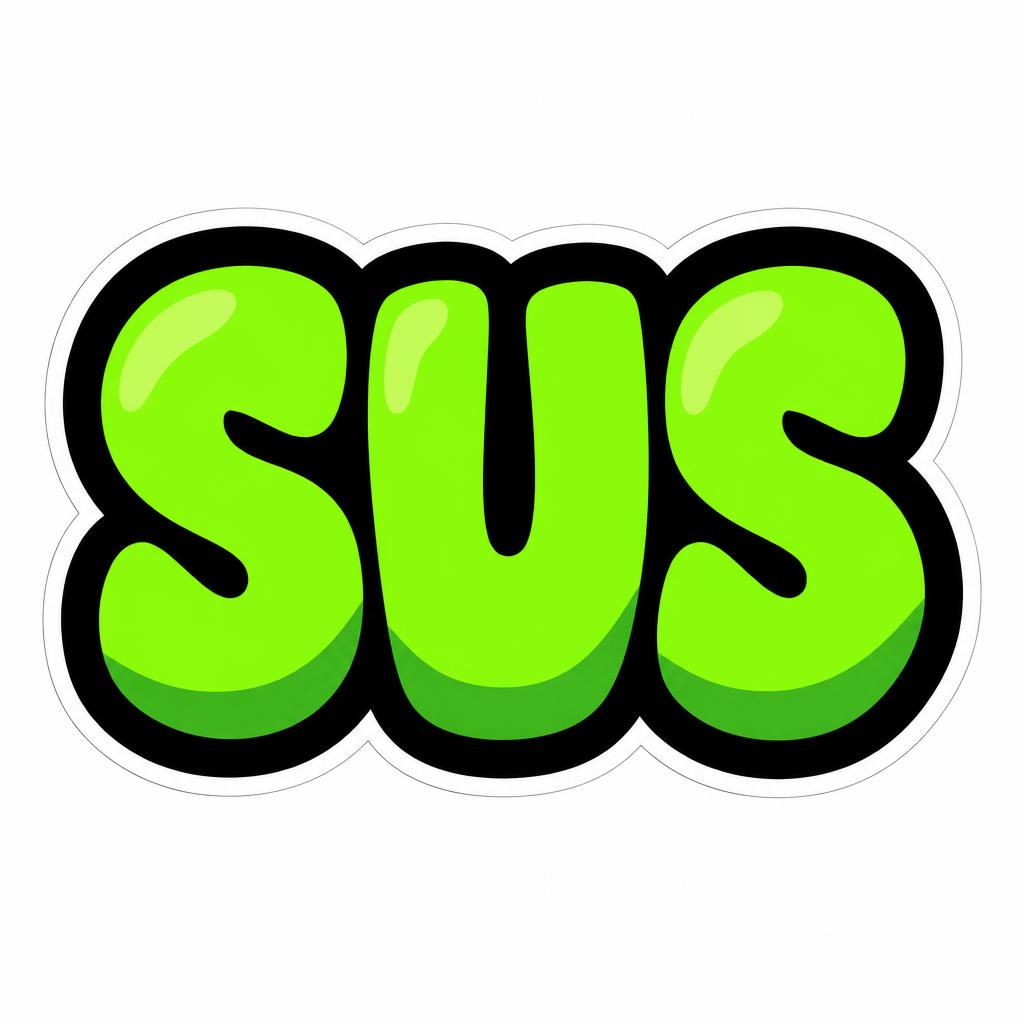 "SUS" — Sticker Lime | AI Text Effect Generator