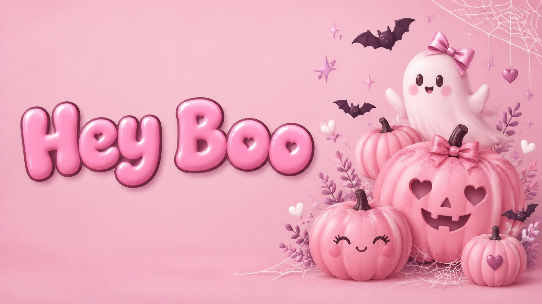 "Hey Boo" — Pink Halloween | AI Text Effect Generator