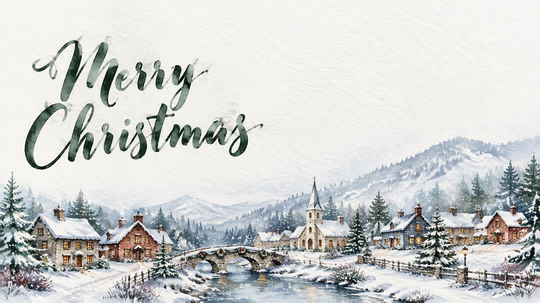 "Merry Christmas" — Watercolor Christmas | AI Text Effect Generator