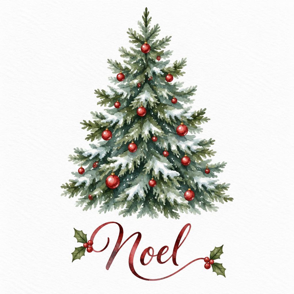 "Noel" — Watercolor Christmas | AI Text Effect Generator