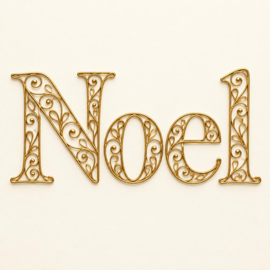 "Noel" — Ivory Gilt | AI Text Effect Generator
