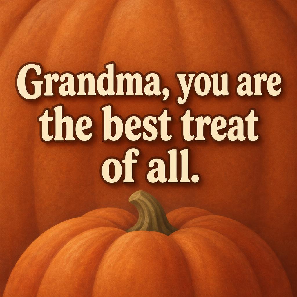 "Grandma, you are the best treat of all." — Autumn Pumpkin Paper | AI Text Effect Generator