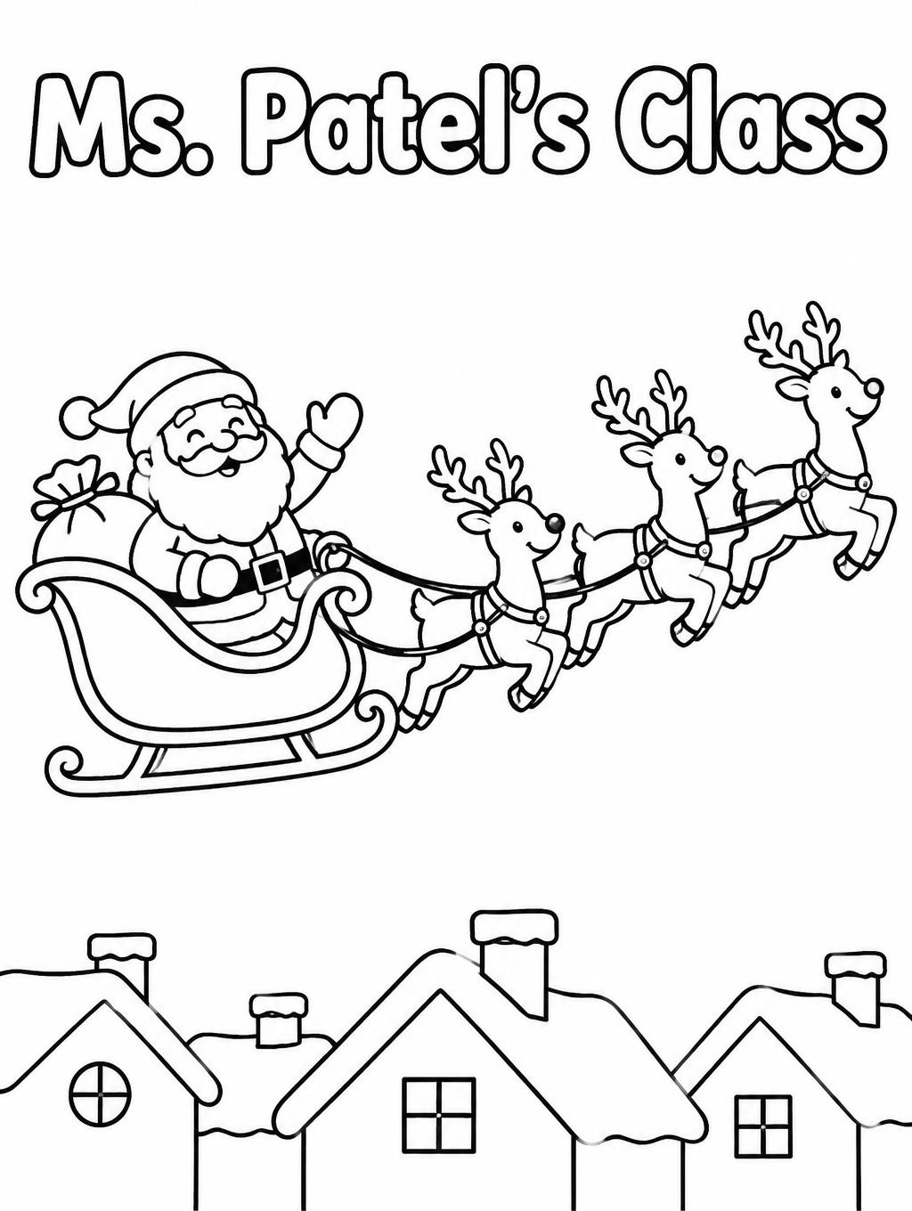 "Ms. Patel's Class" — Kindergarten Line Art | AI Text Effect Generator