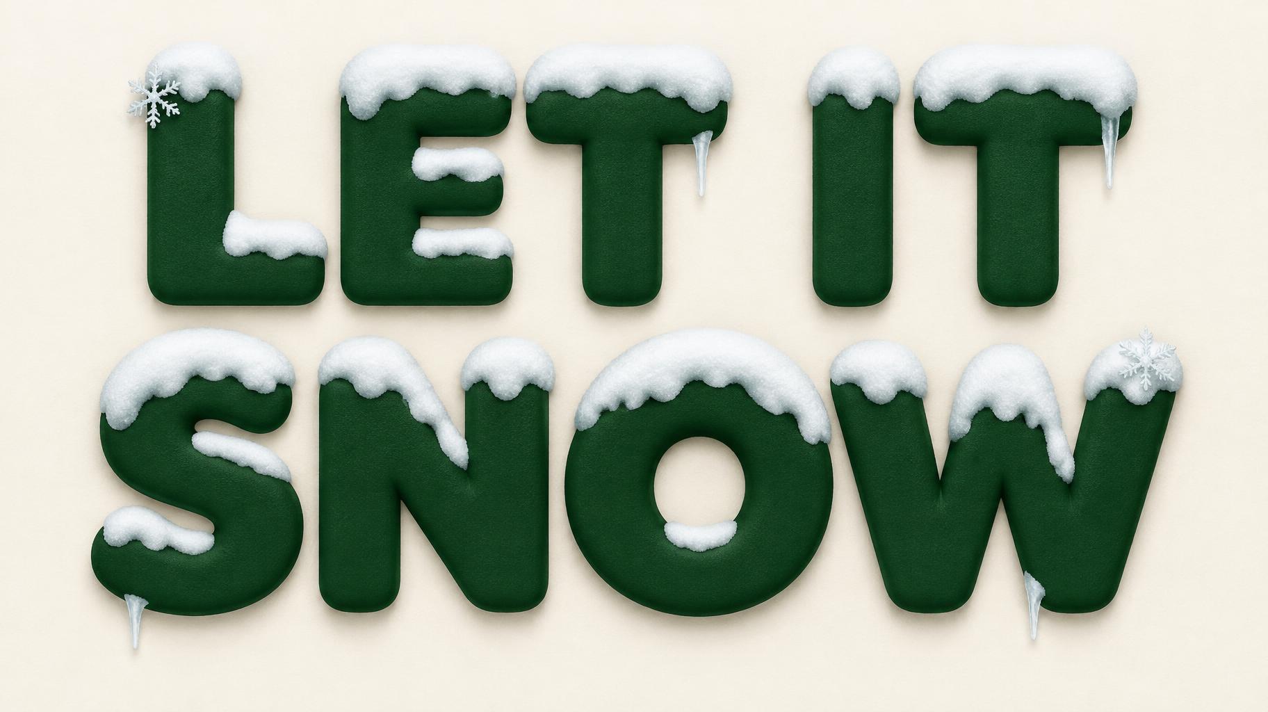"LET IT SNOW" — Snowbound Signage | AI Text Effect Generator