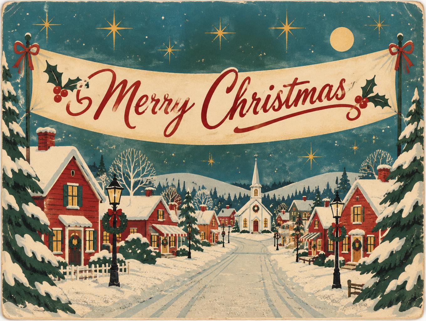 "Merry Christmas" — Vintage Christmas | AI Text Effect Generator