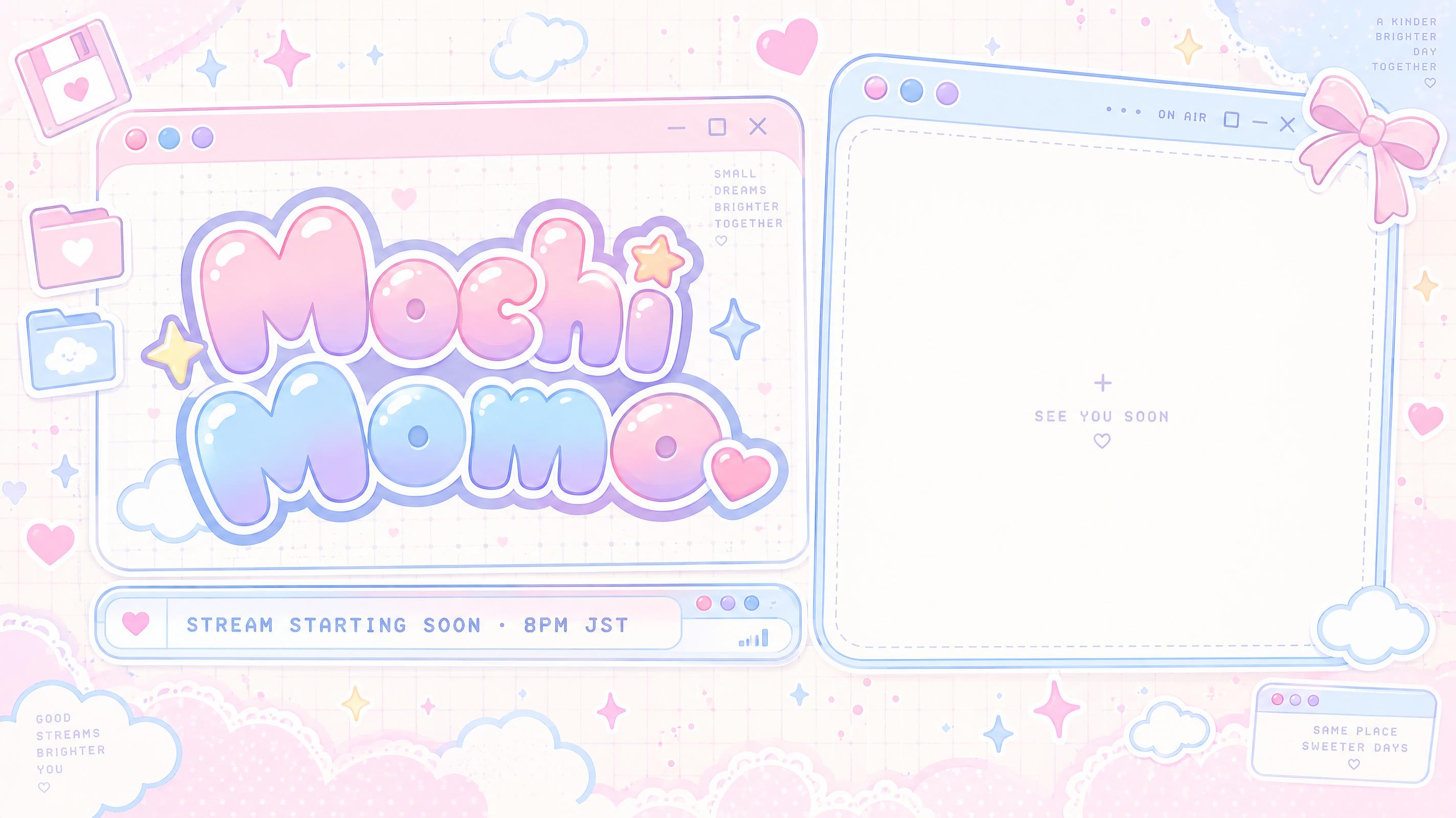 "Mochi Momo
STREAM STARTING SOON · 8PM JST" — Diy | AI Text Effect Generator