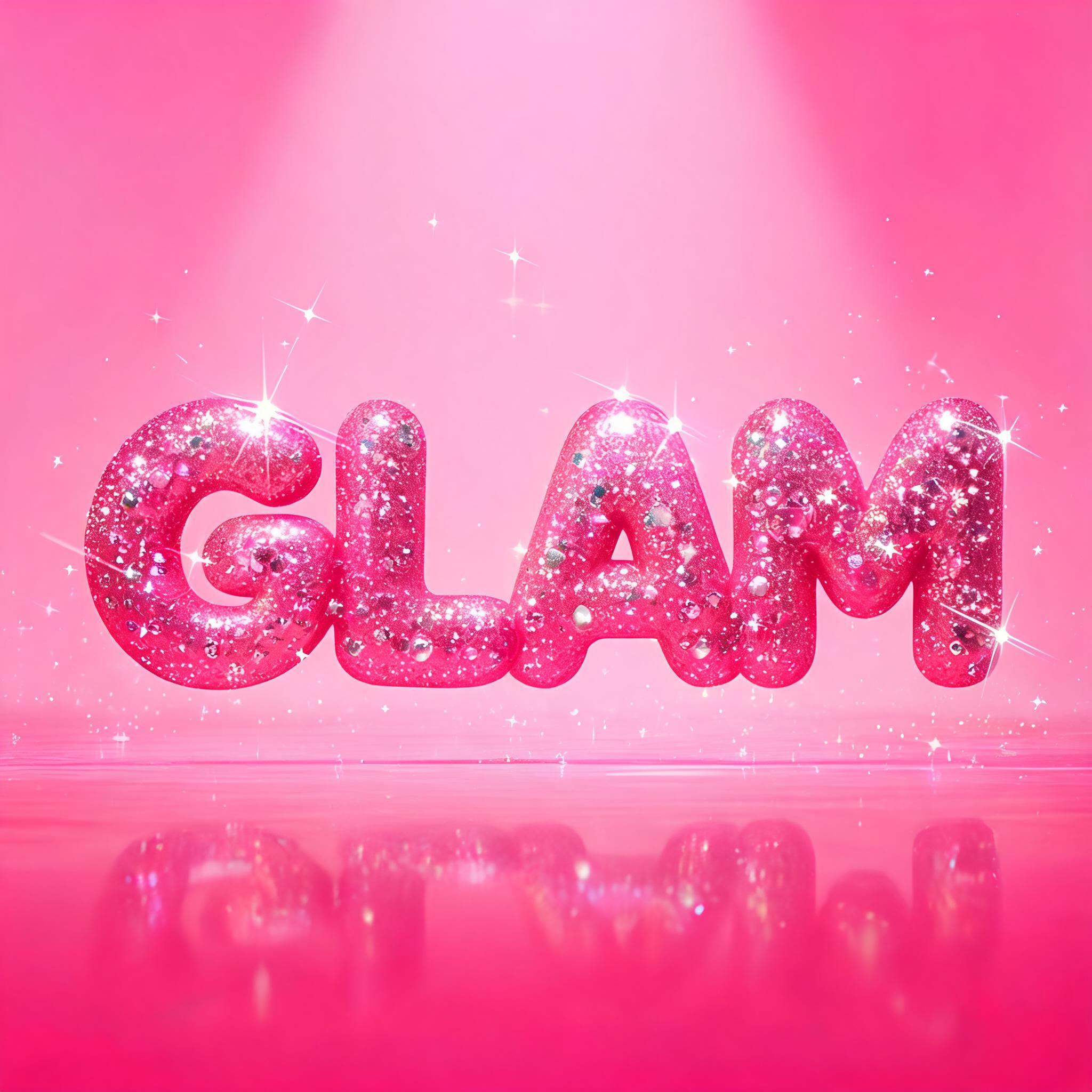 "GLAM" — Barbie | AI Text Effect Generator