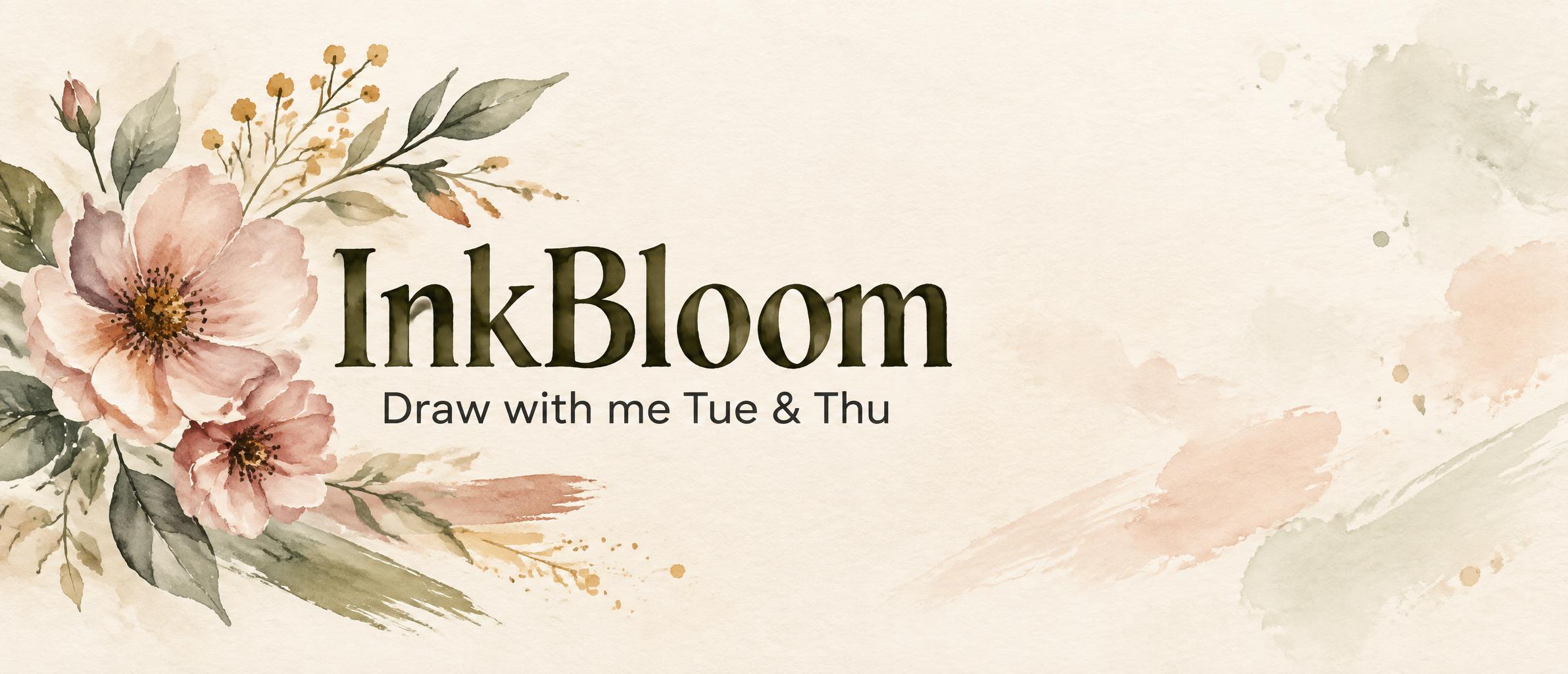"InkBloom
Draw with me Tue & Thu" — Watercolor Botanicals | AI Text Effect Generator