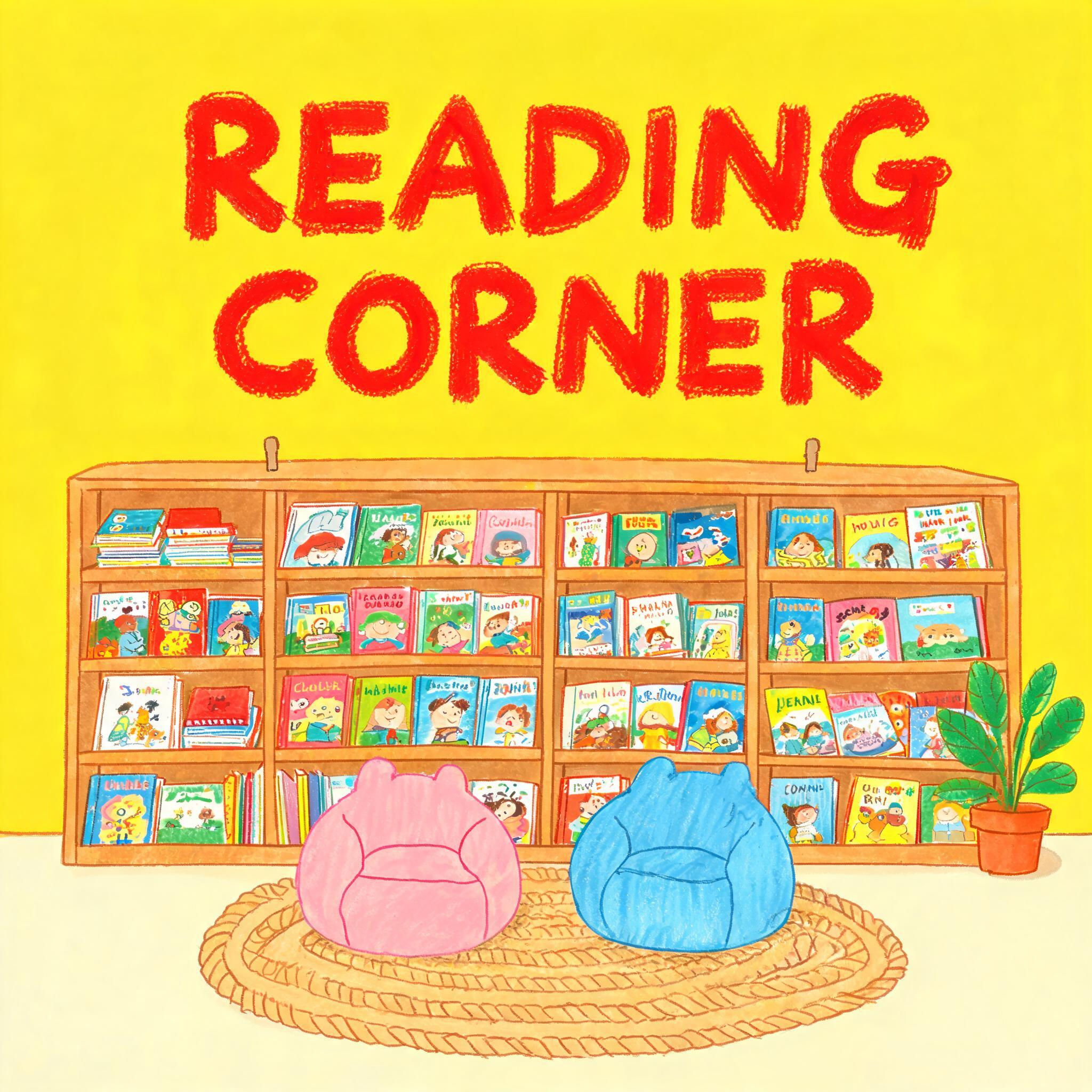 "READING CORNER" — Teachers Day text effect