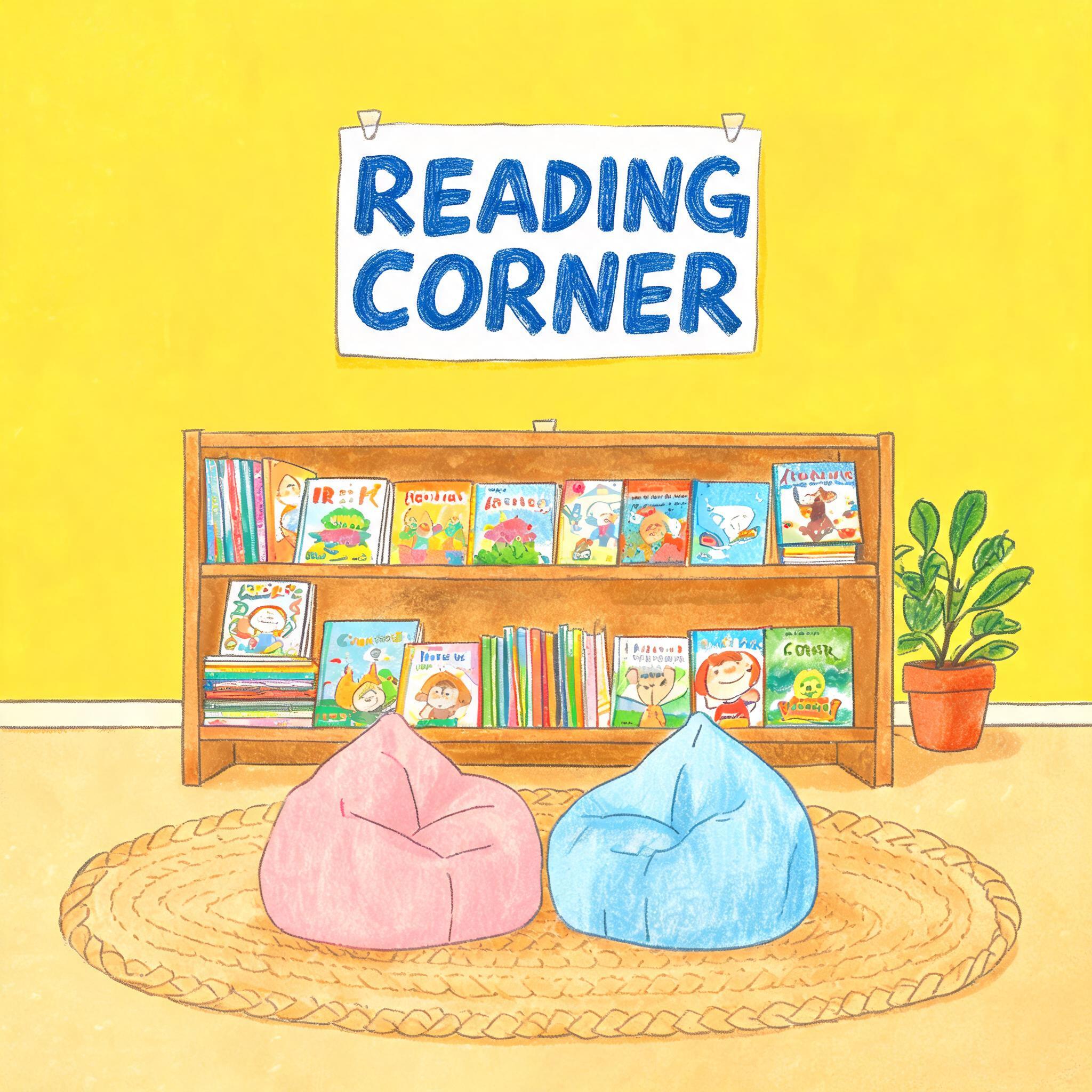 "READING CORNER" — Teachers Day text effect