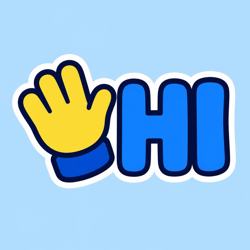"HI" — Sticker Vectoriel | AI Text Effect Generator